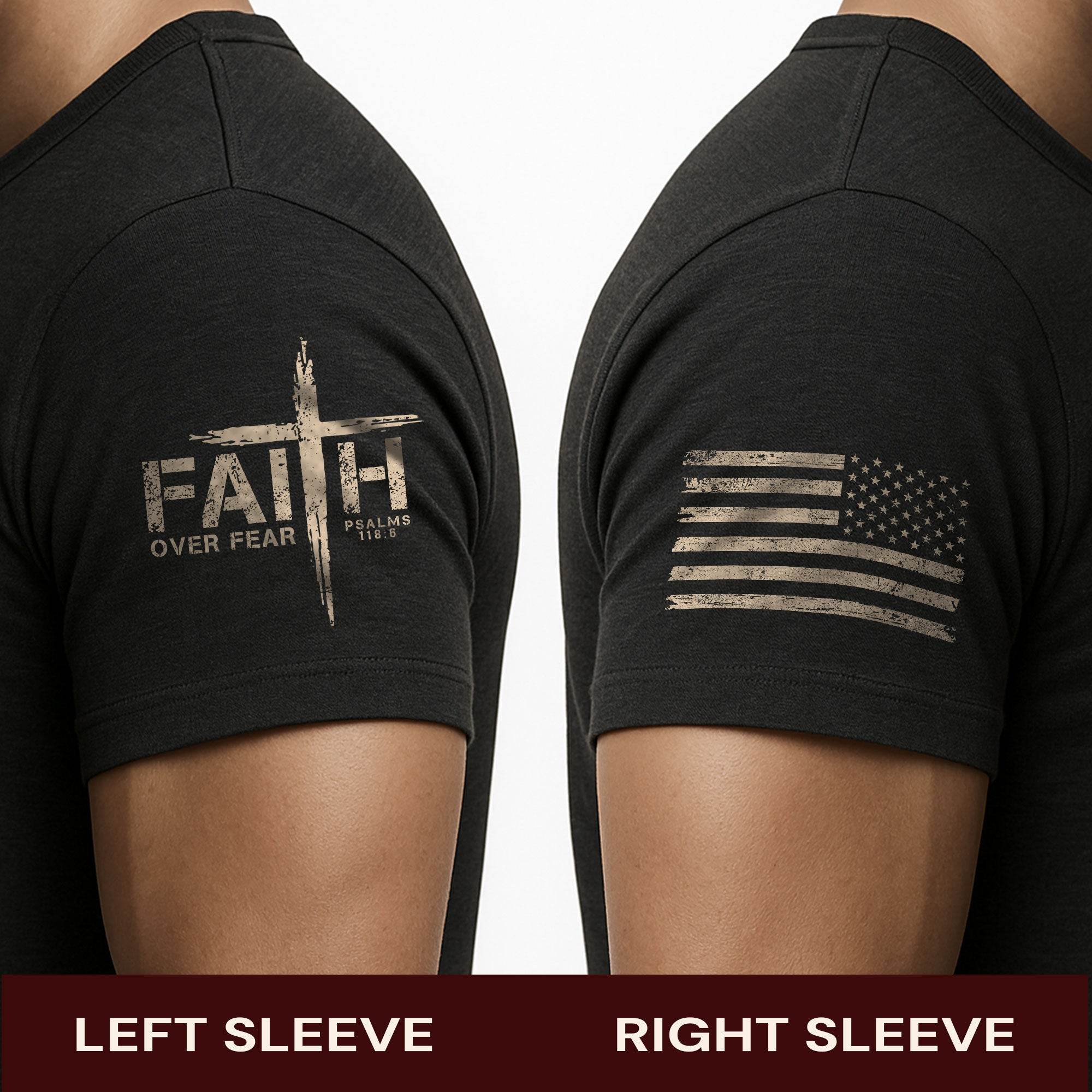 Christian Cross T-Shirt – Faith Over Fear Edition - Rust Field Wear