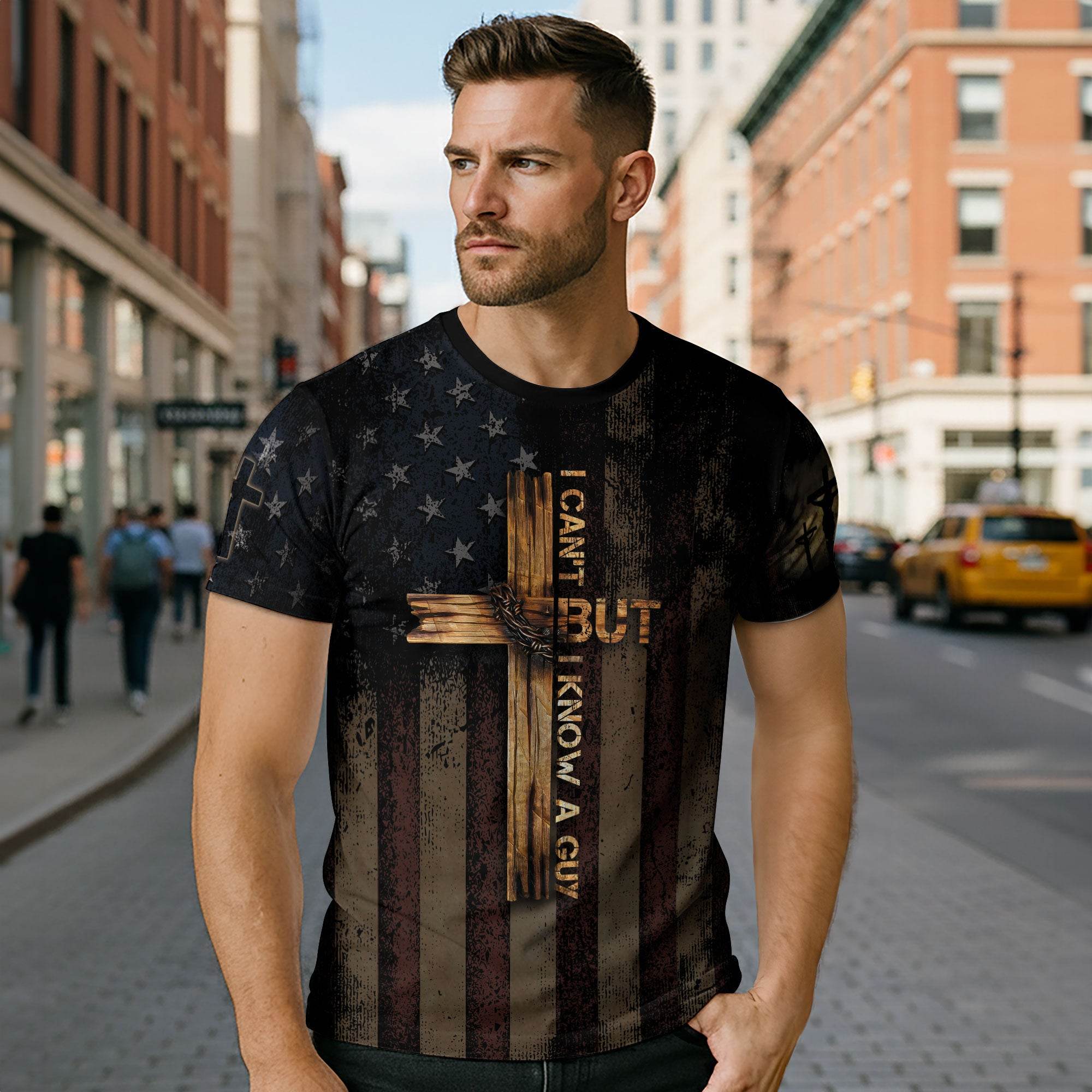 I Can’t But I Know A Guy – Patriotic Cross Christian T-shirt - Rust Field Wear