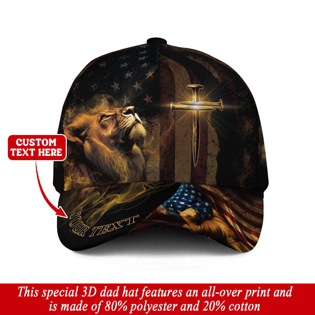 Lion & Sword Cross – Faith Warrior Customized Hat - Rust Field Wear