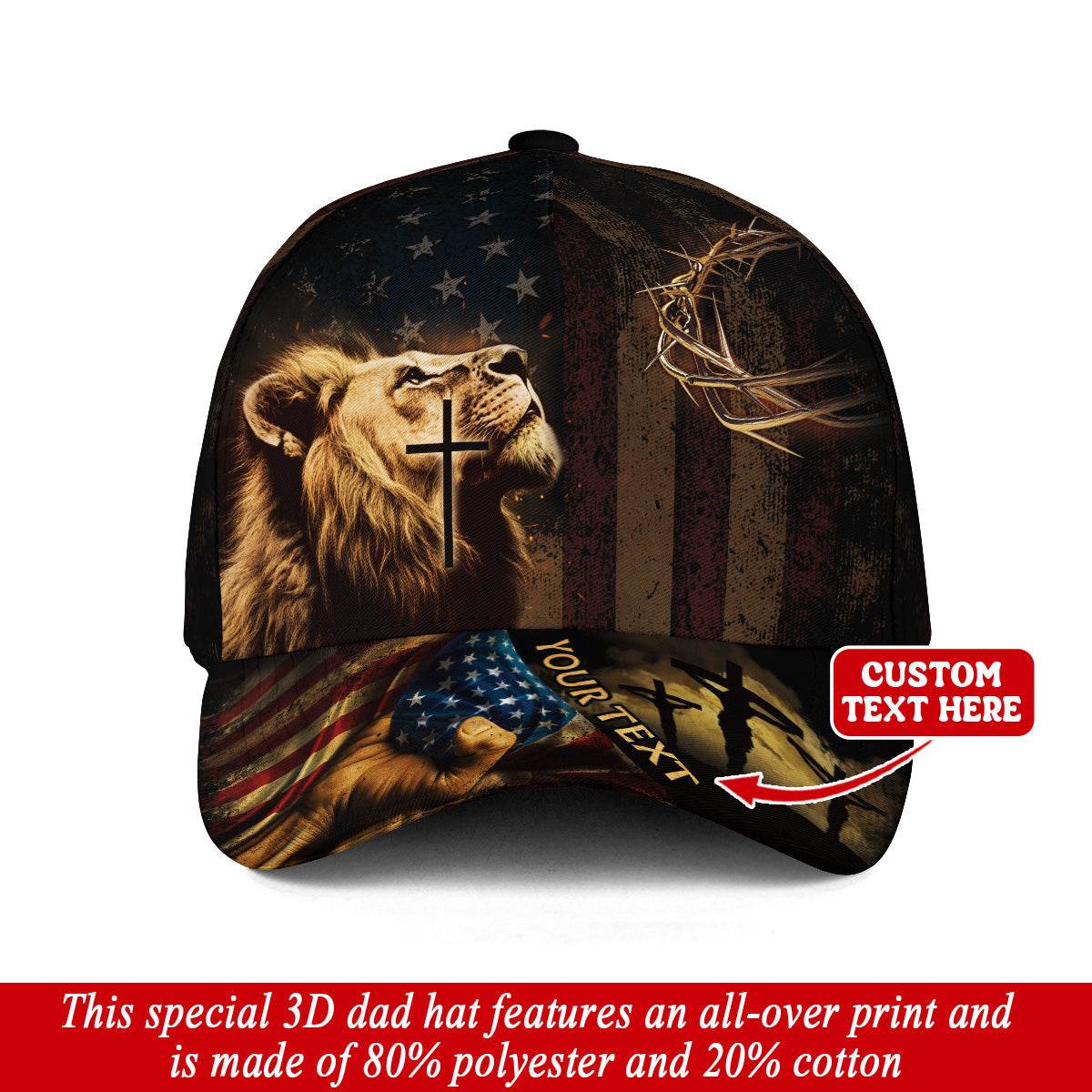 Lion of Judah – Christian Patriot Customized Hat - Rust Field Wear