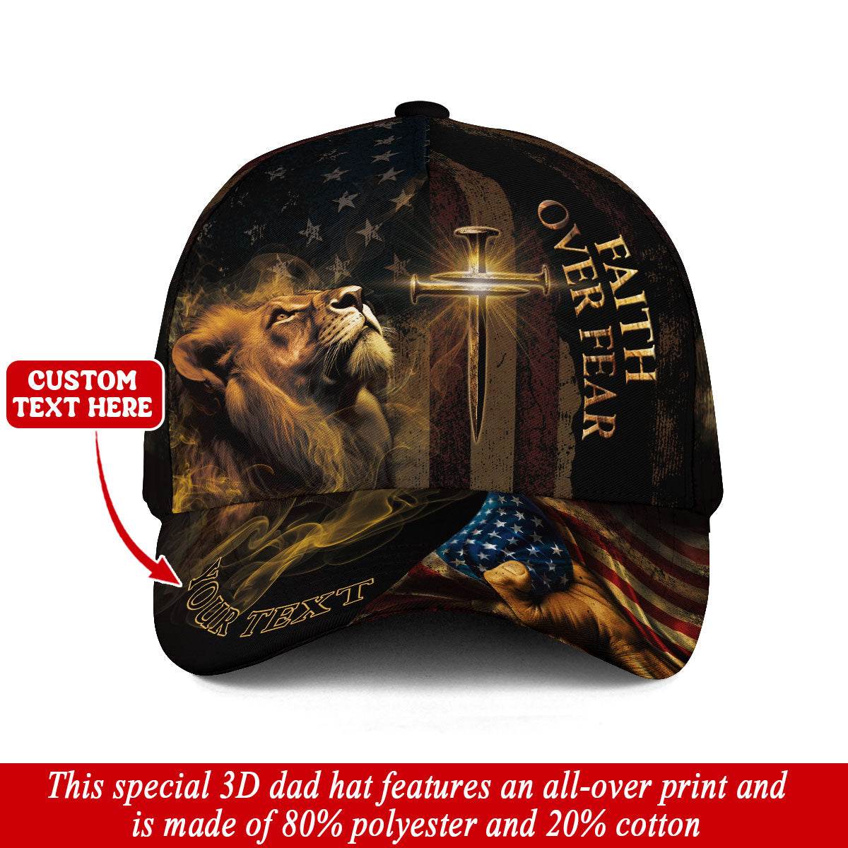 Custom Faith Over Fear Hat - Rust Field Wear