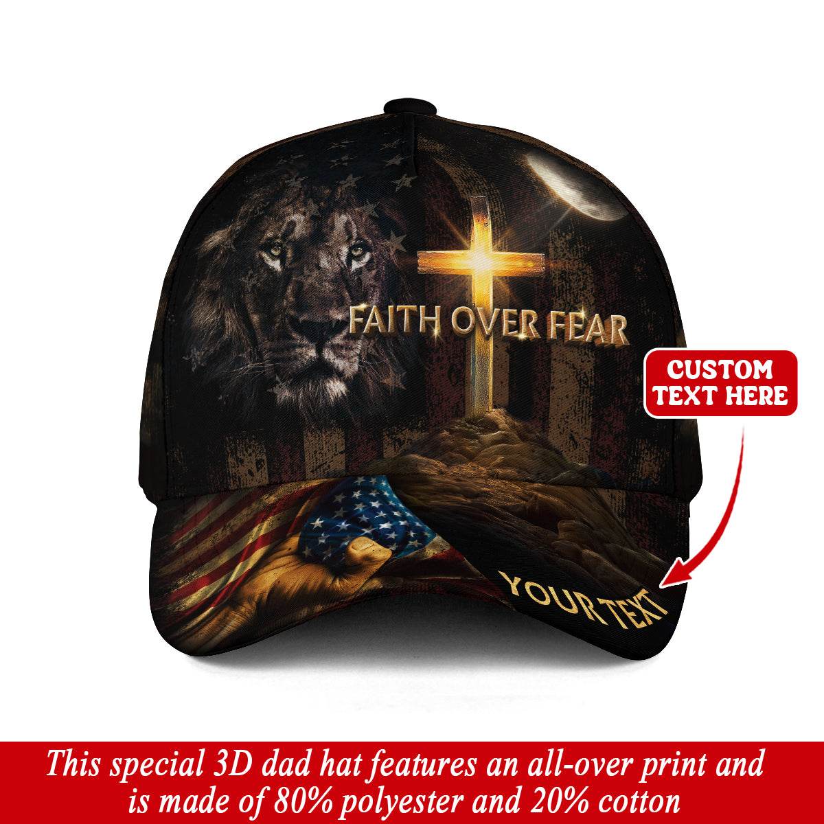 Custom Christian Faith Over Fear Hat - Rust Field Wear
