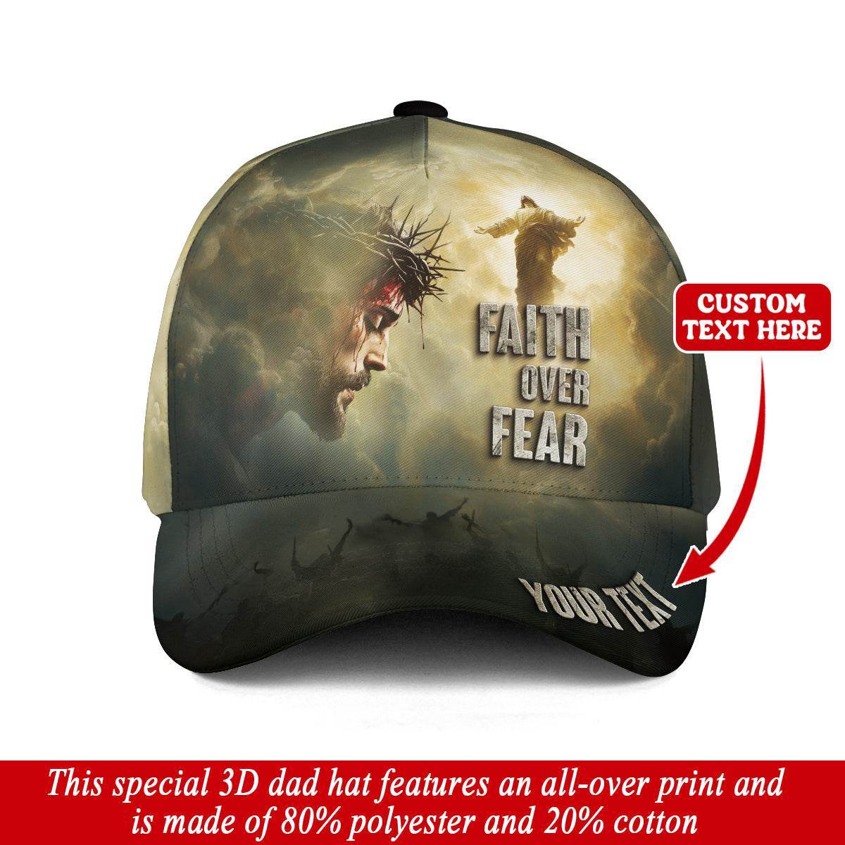 Custom Faith Over Fear Resurrection Hat - Rust Field Wear
