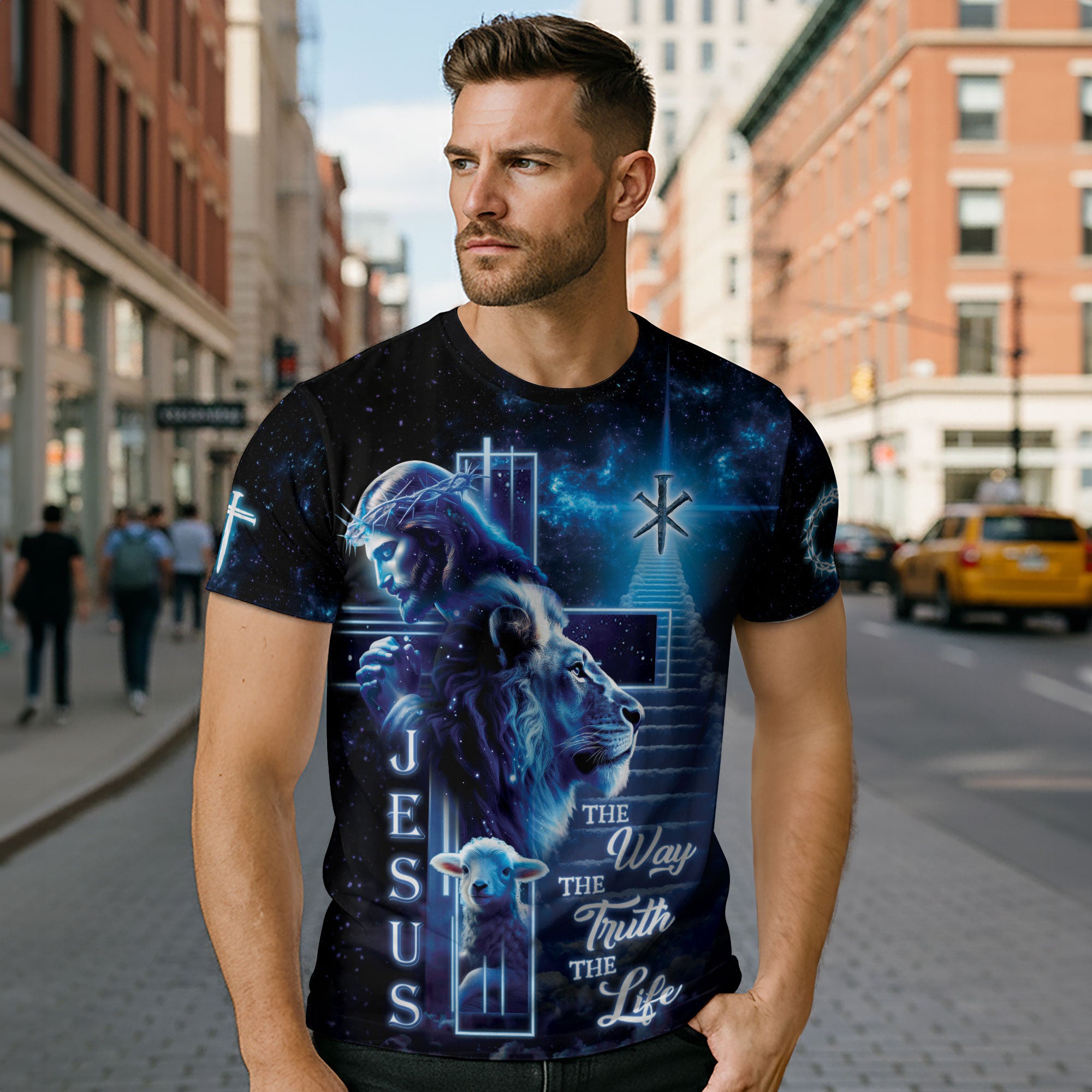 Lion and Lamb Galaxy Christian Shirt