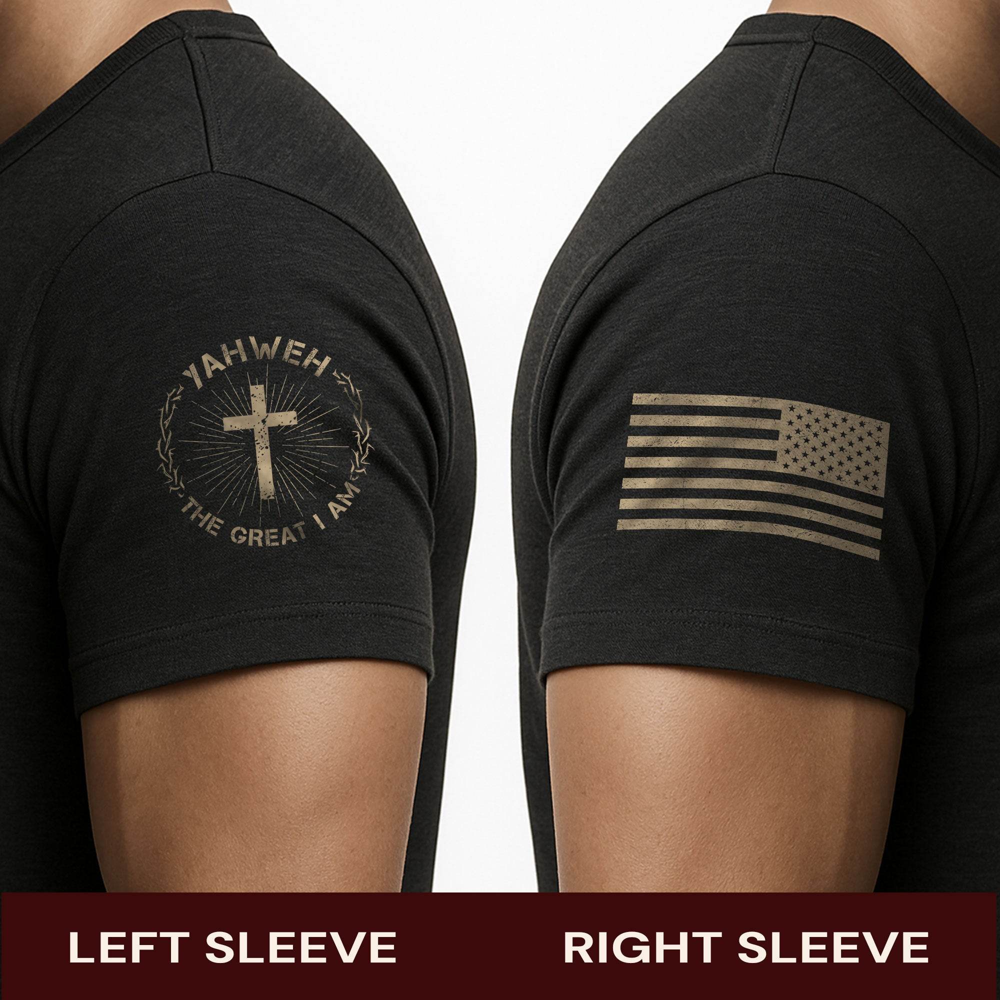 Yahweh The Great I Am T-Shirt – Faith, Flag & Cross - Rust Field Wear