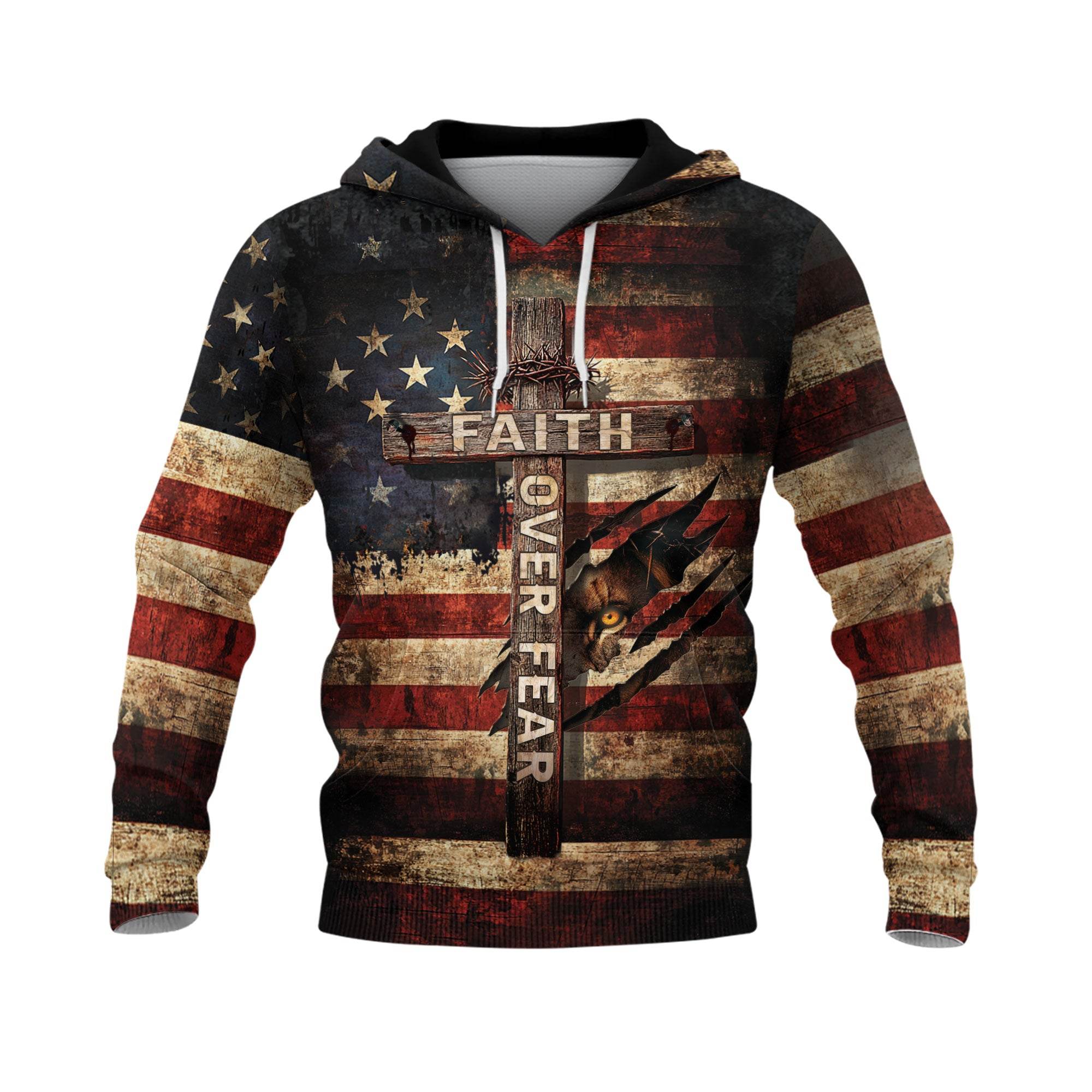 Faith Over Fear Unleash The Lion Within Christian Hoodie - Rust Field Wear