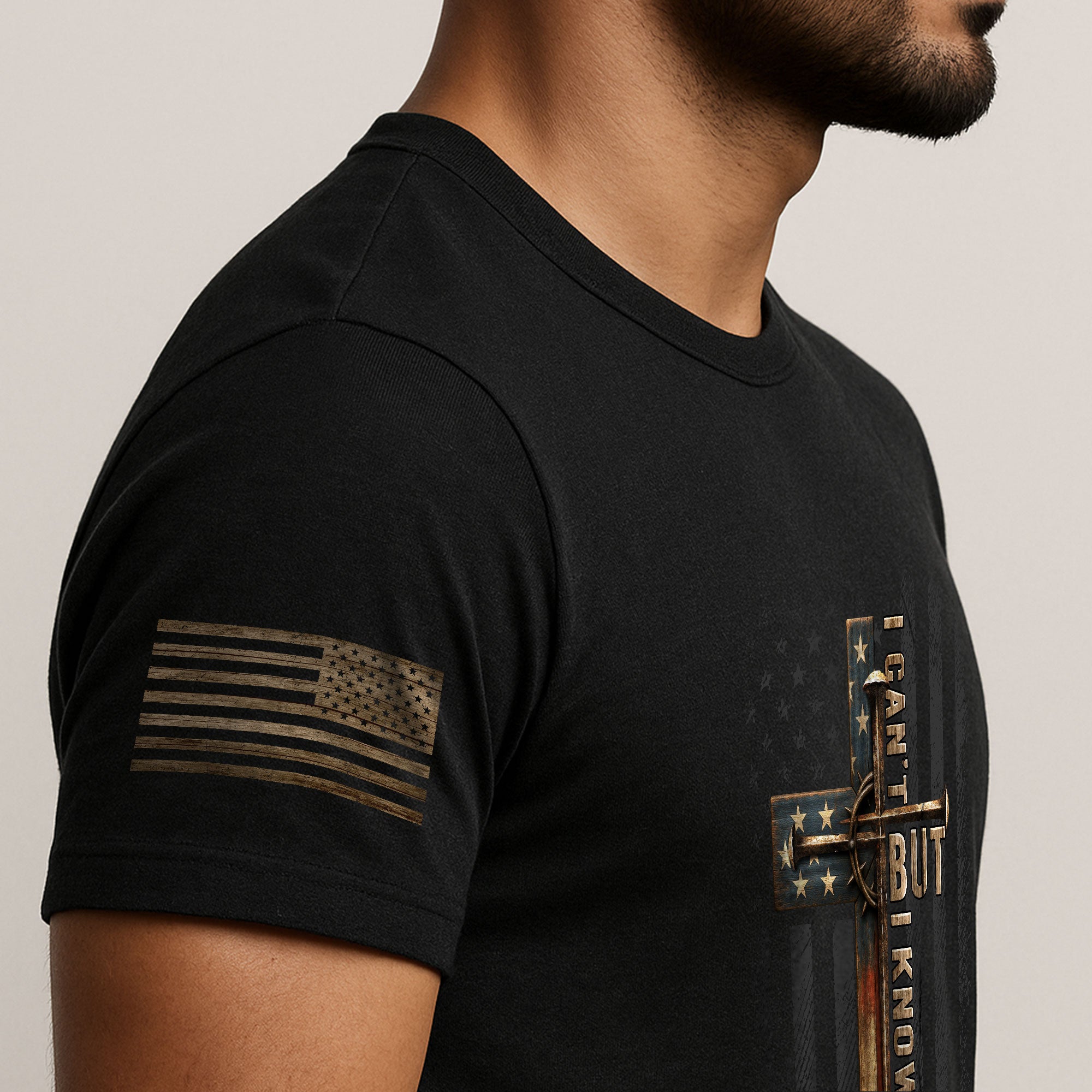 I Can’t But I Know a Guy American Flag Cross Christian T-Shirt