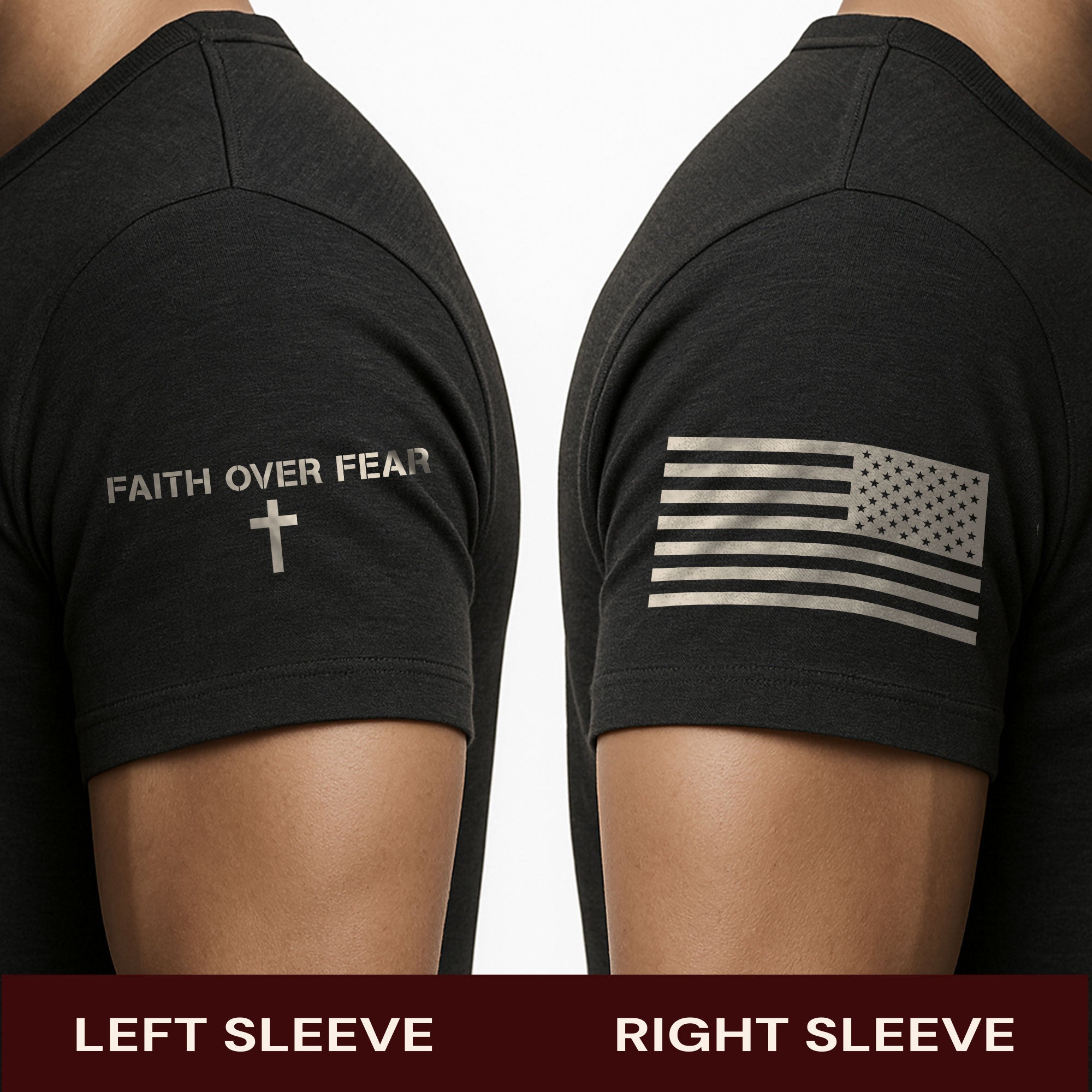 Minimal Cross Faith Over Fear Christian T-Shirt