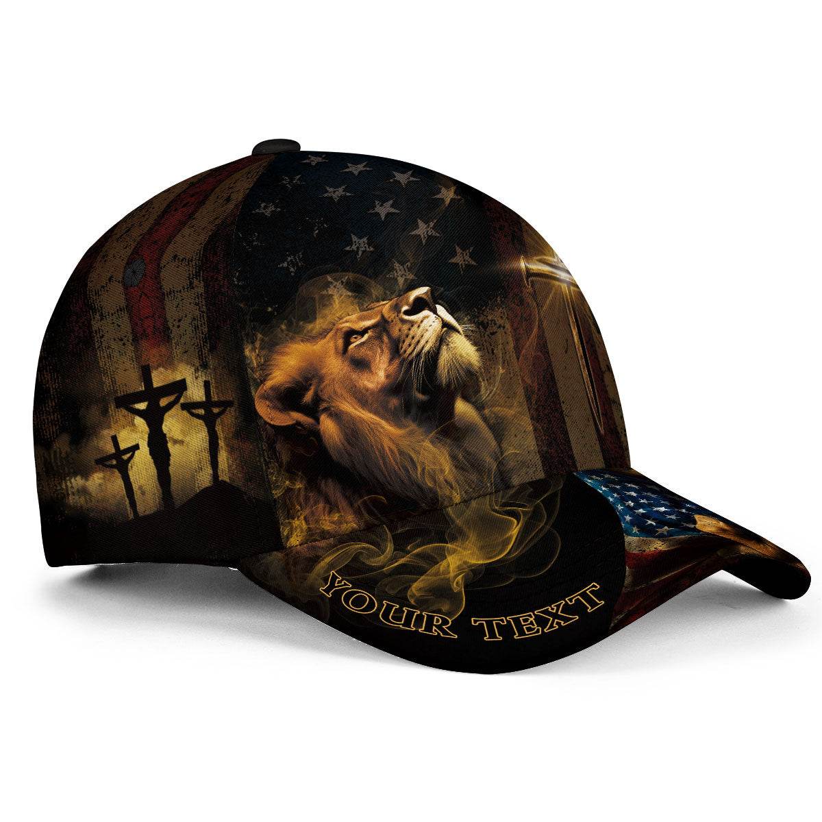 Lion & Sword Cross – Faith Warrior Customized Hat - Rust Field Wear