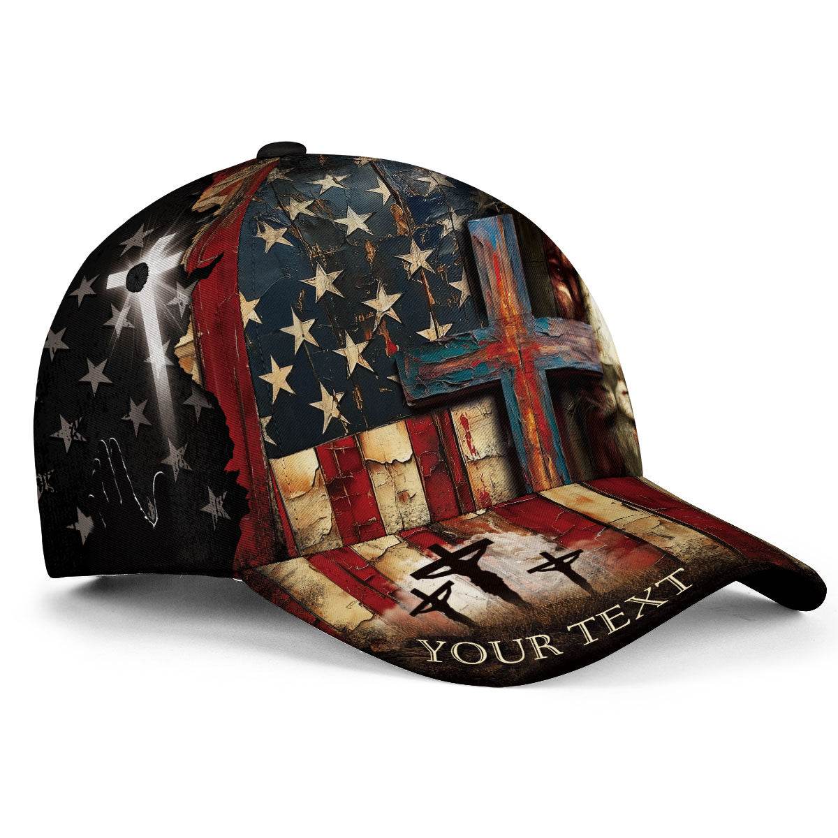 Blood-Stained Cross – Patriot Faith Customized Hat - Rust Field Wear