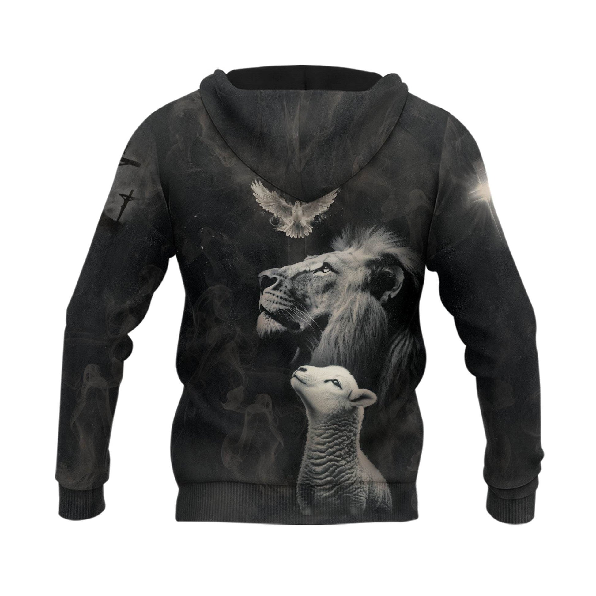 Faith Over Fear The Lion And The Lamb Christian Hoodie - Rust Field Wear