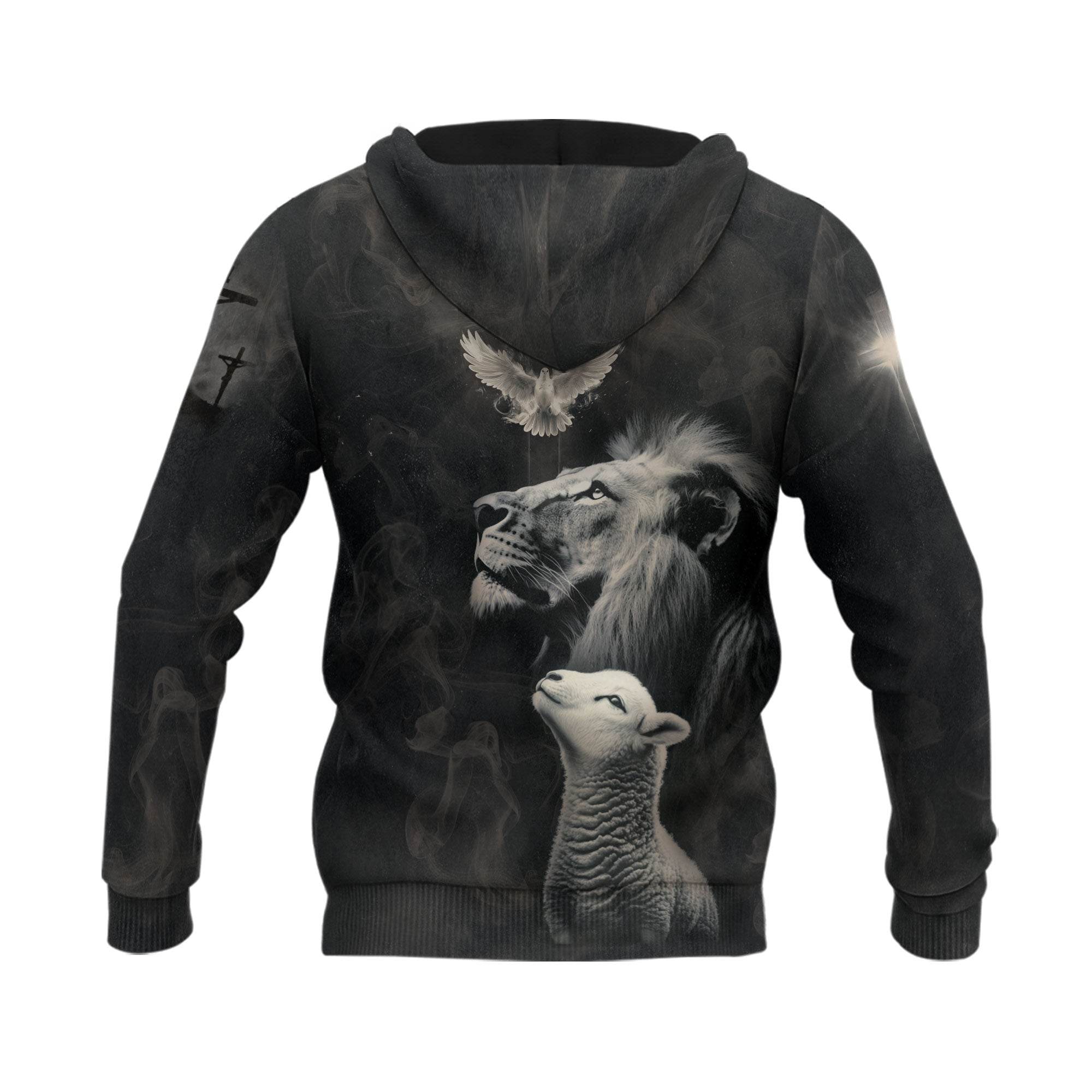 Faith Over Fear The Lion And The Lamb Christian Hoodie - Rust Field Wear