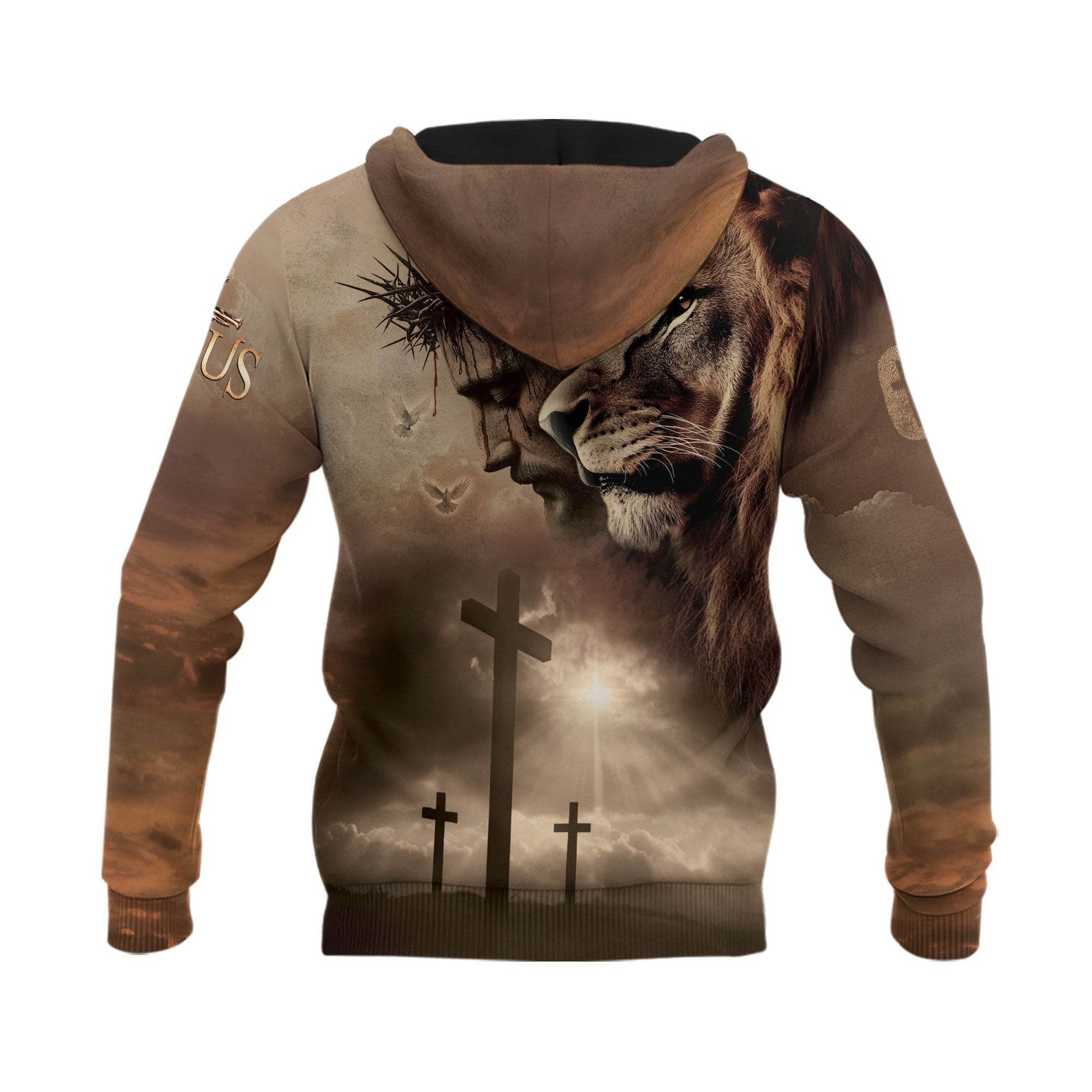 Faith Over Fear The Savior And The King Lion Jesus Hoodie - Rust Field Wear