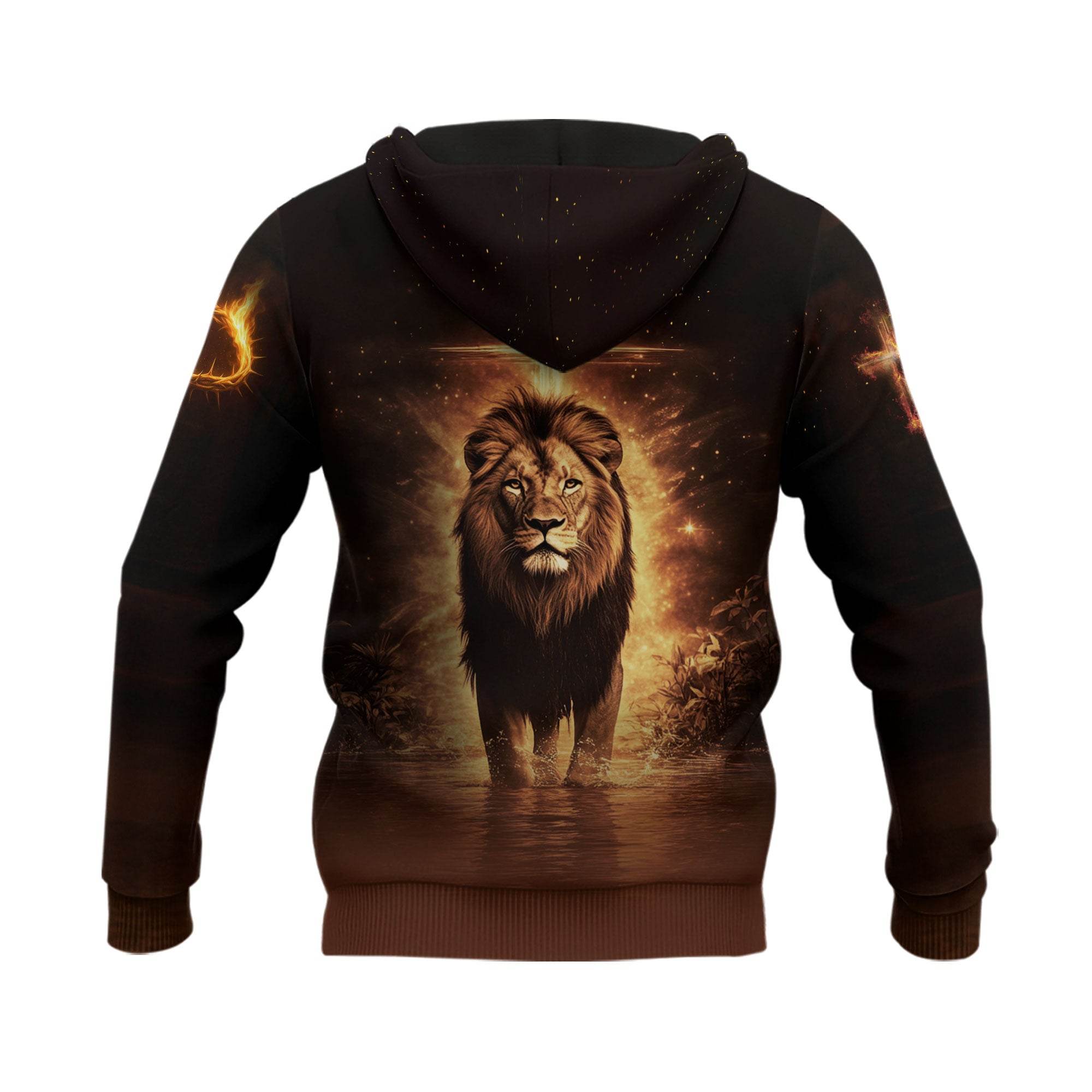 Authority Over The Storm "Faith Over Fear" Lion And Cross Hoodie