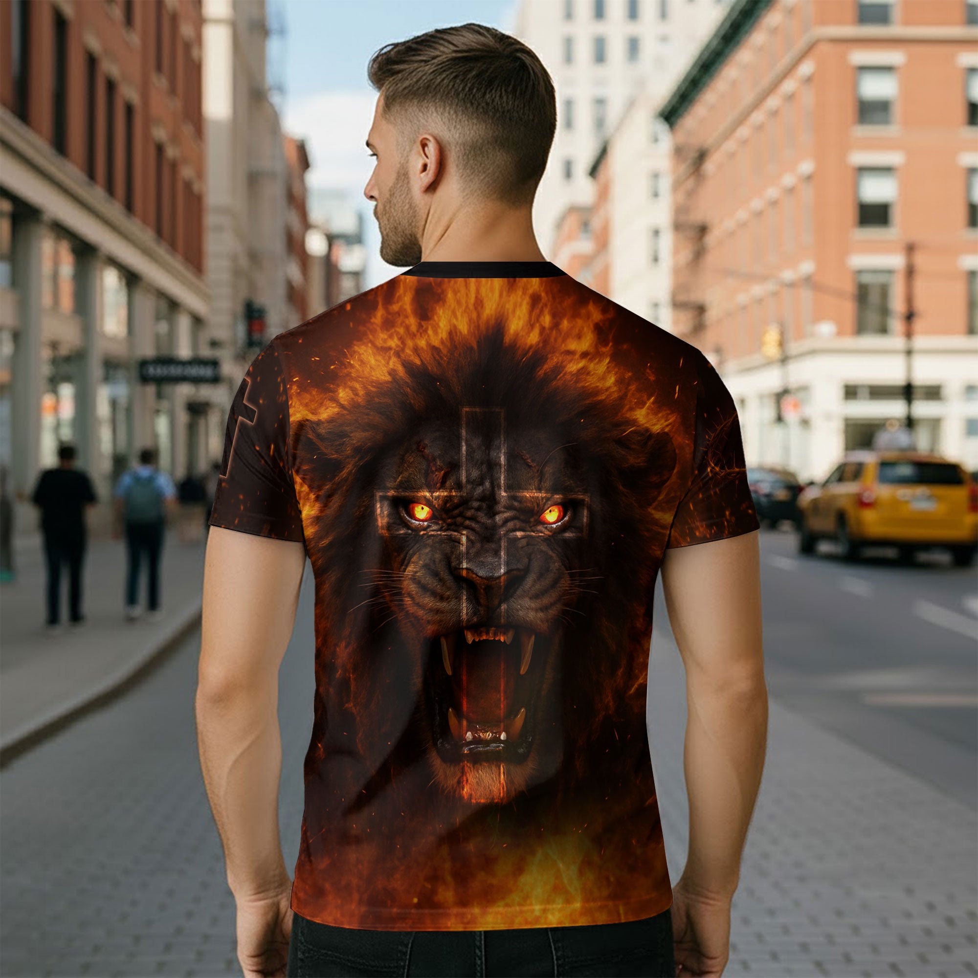 I Can’t But I Know A Guy Jesus and Lion Fire Cross Christian T-Shirt
