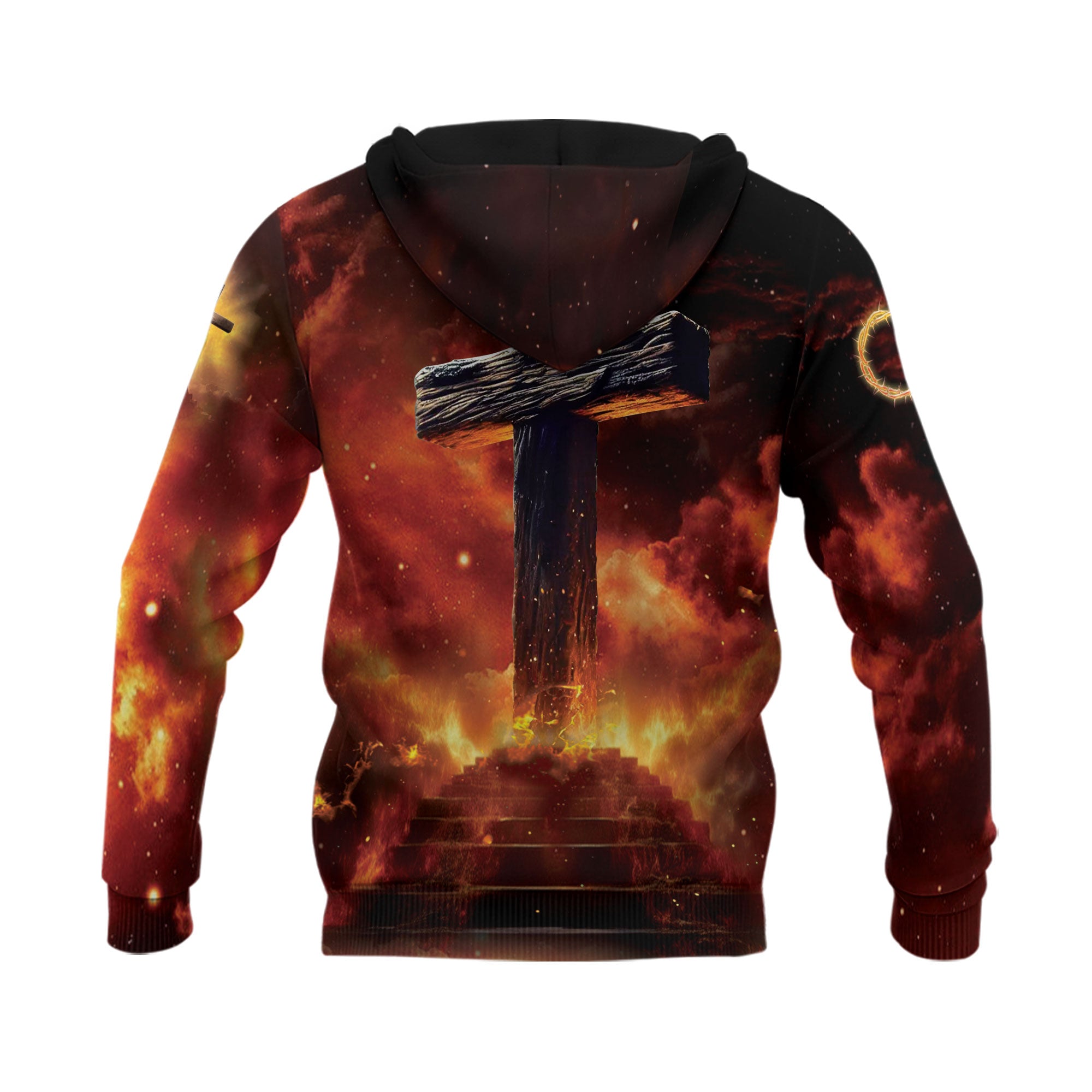 Faith Over Fear Lion Warrior & Cross Christian Hoodie