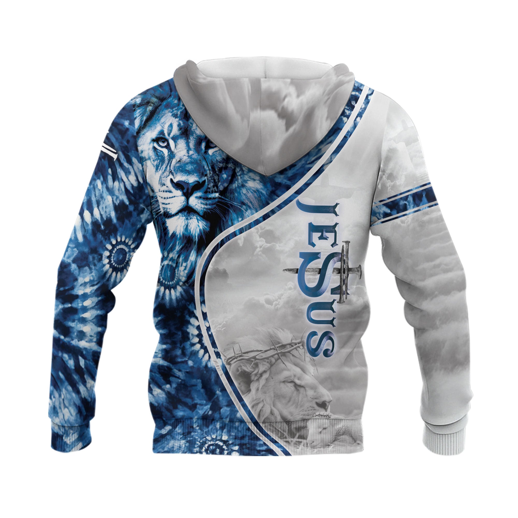 Faith Over Fear Fiery Cross & Lion Hoodie