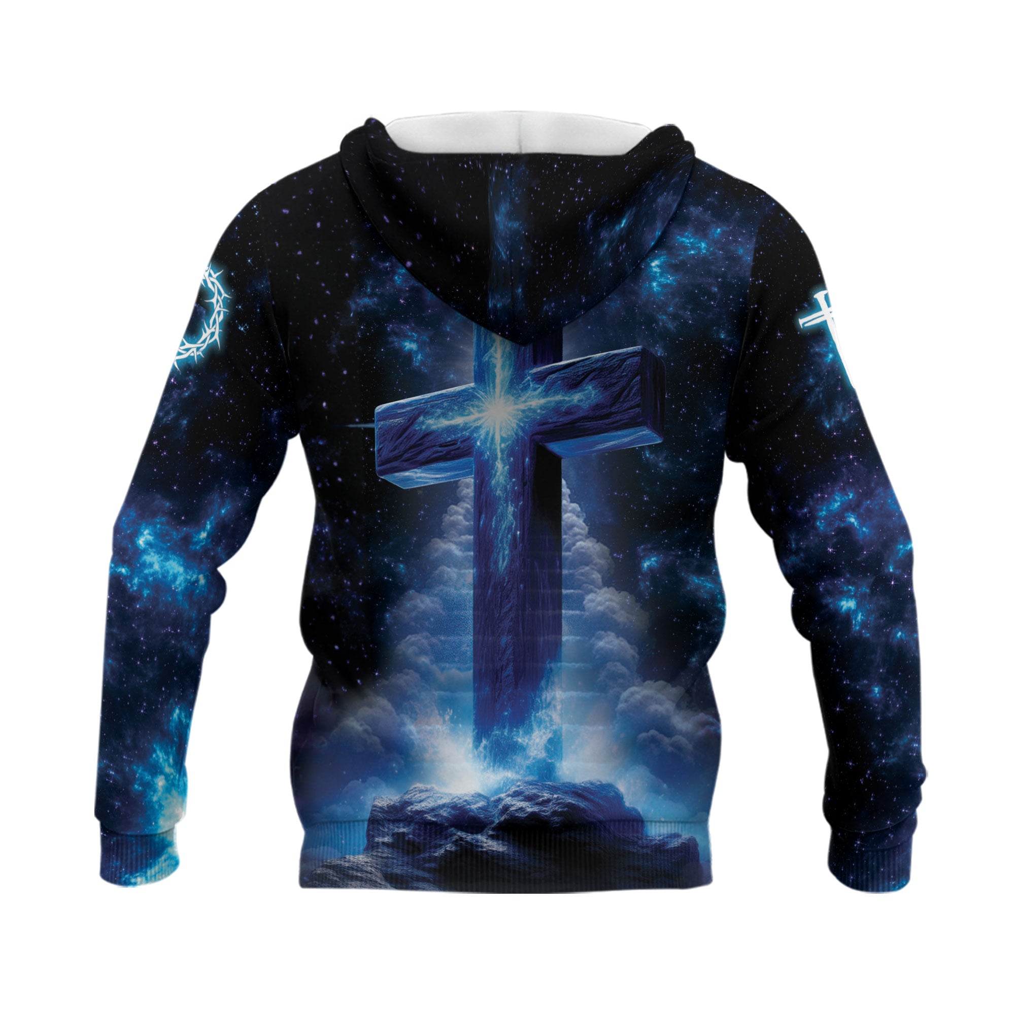Faith Over Fear Lion Jesus Cross Galaxy Hoodie