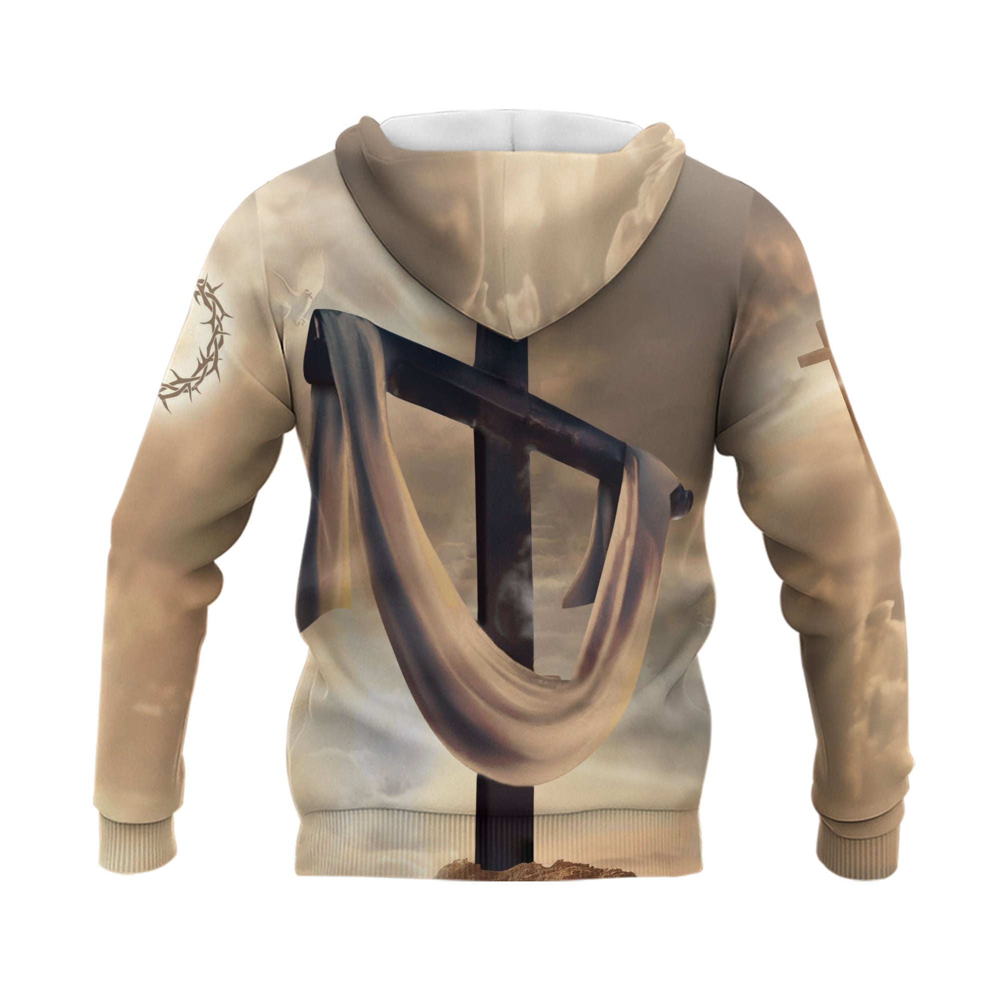 Faith Over Fear Lion and Cross Sunset Hoodie