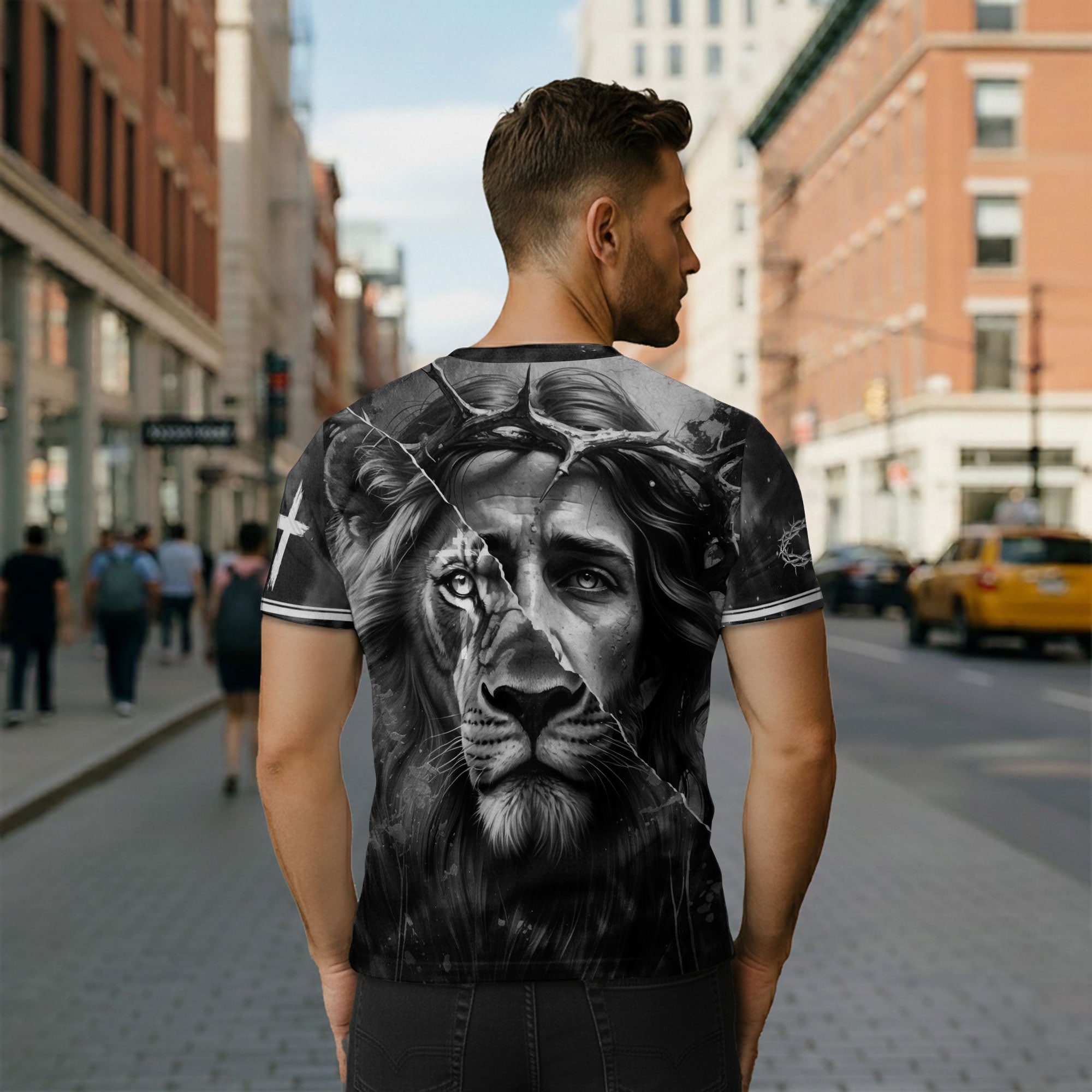 Jesus Lion Of Judah Cross Crown Of Thorns The Way The Truth The Life T-Shirt