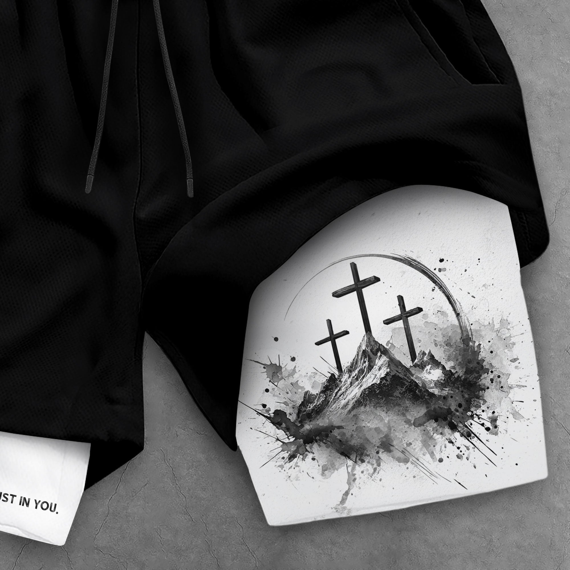 Psalm 56 3 Three Crosses Christian Gym Shorts Faith Over Fear