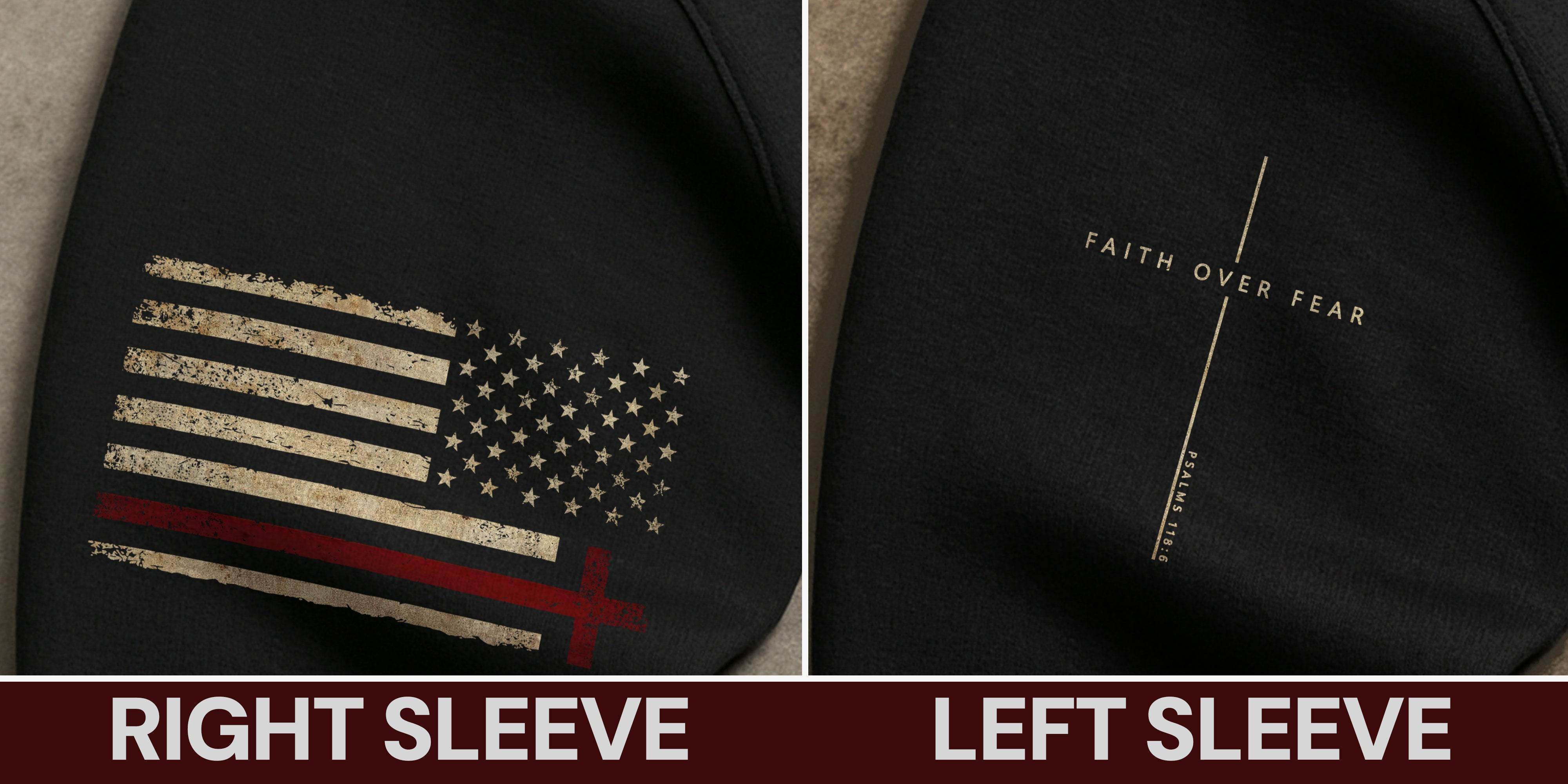Faith Over Fear Crown Of Thorns Cross And Flag Hoodie - Rust Field Wear