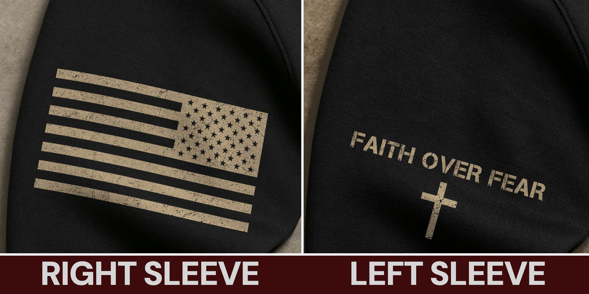 Faith Over Fear Hoodie – Psalms 118:6 Cross, Doves & Flag - Rust Field Wear