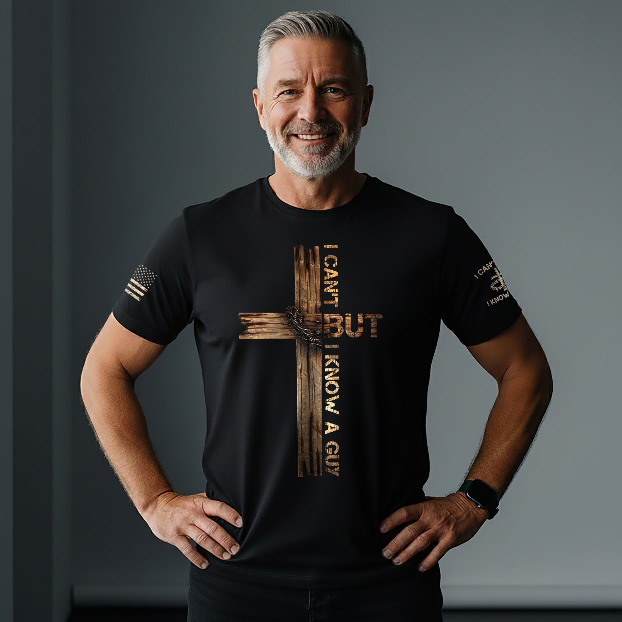 I Can’t But I Know a Guy T-Shirt – Bold Christian Cross Shirt for Men