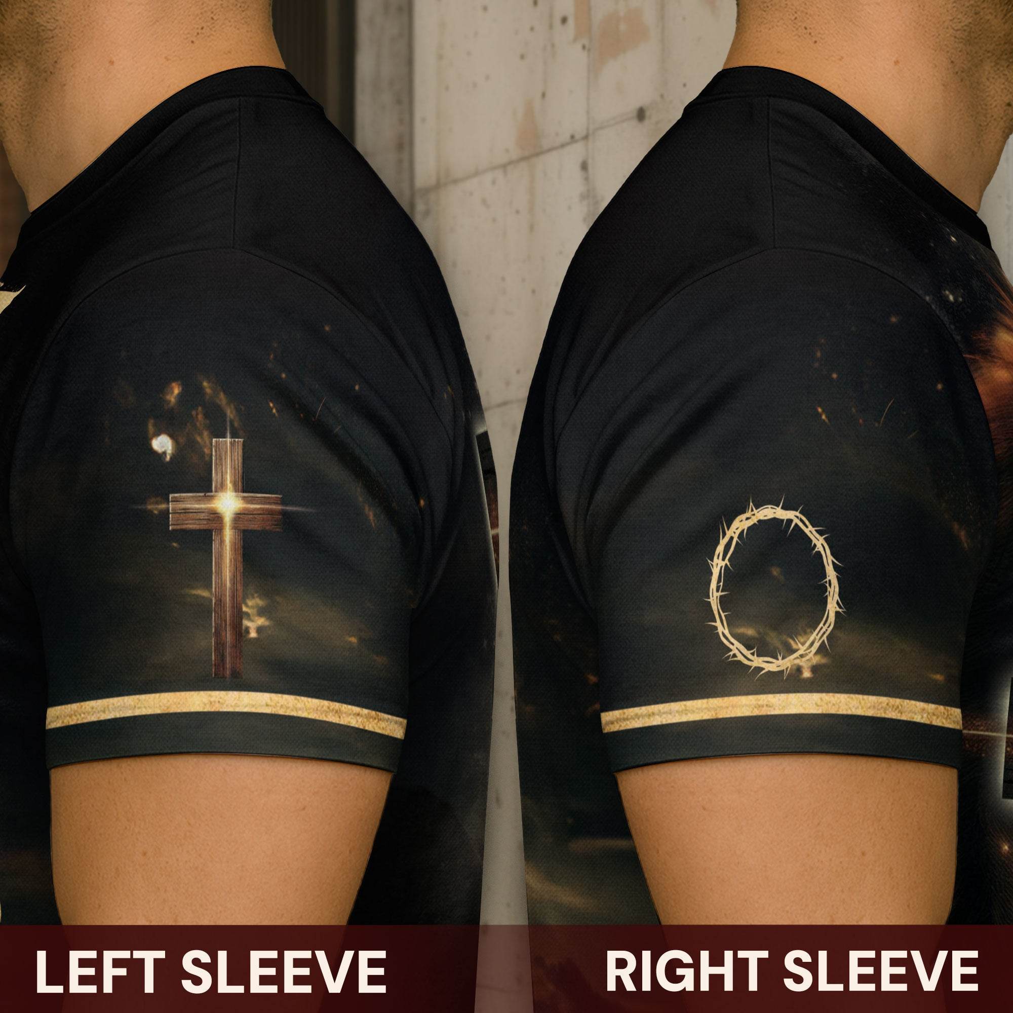 Faith Over Fear Lion and Cross Double-Sided Christian T-Shirt - Rust Field Wear