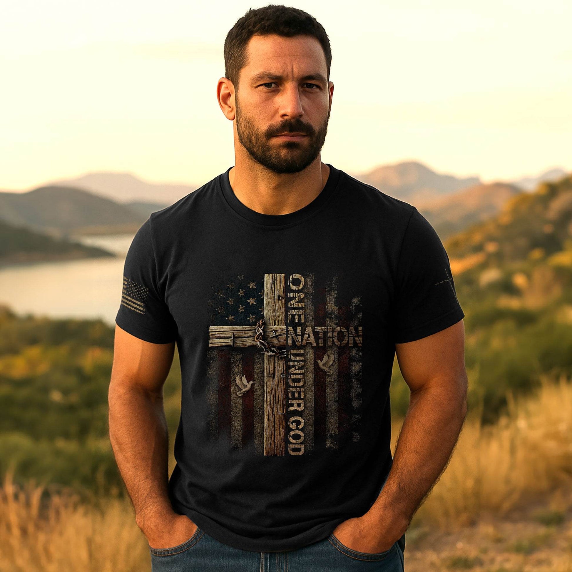 “One Nation Under God” T-Shirt - Rust Field Wear
