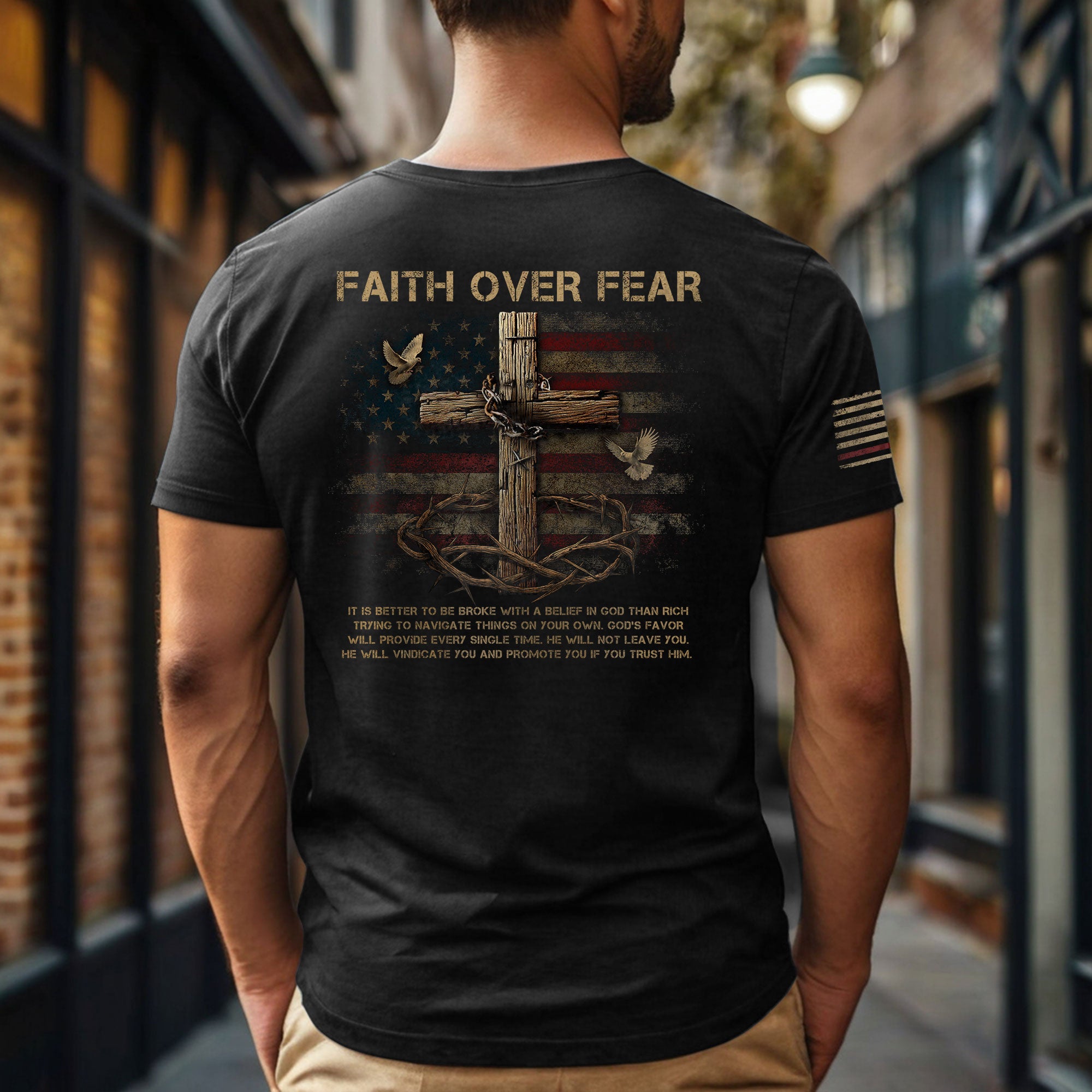 Cross of Faith Faith Over Fear T-Shirt