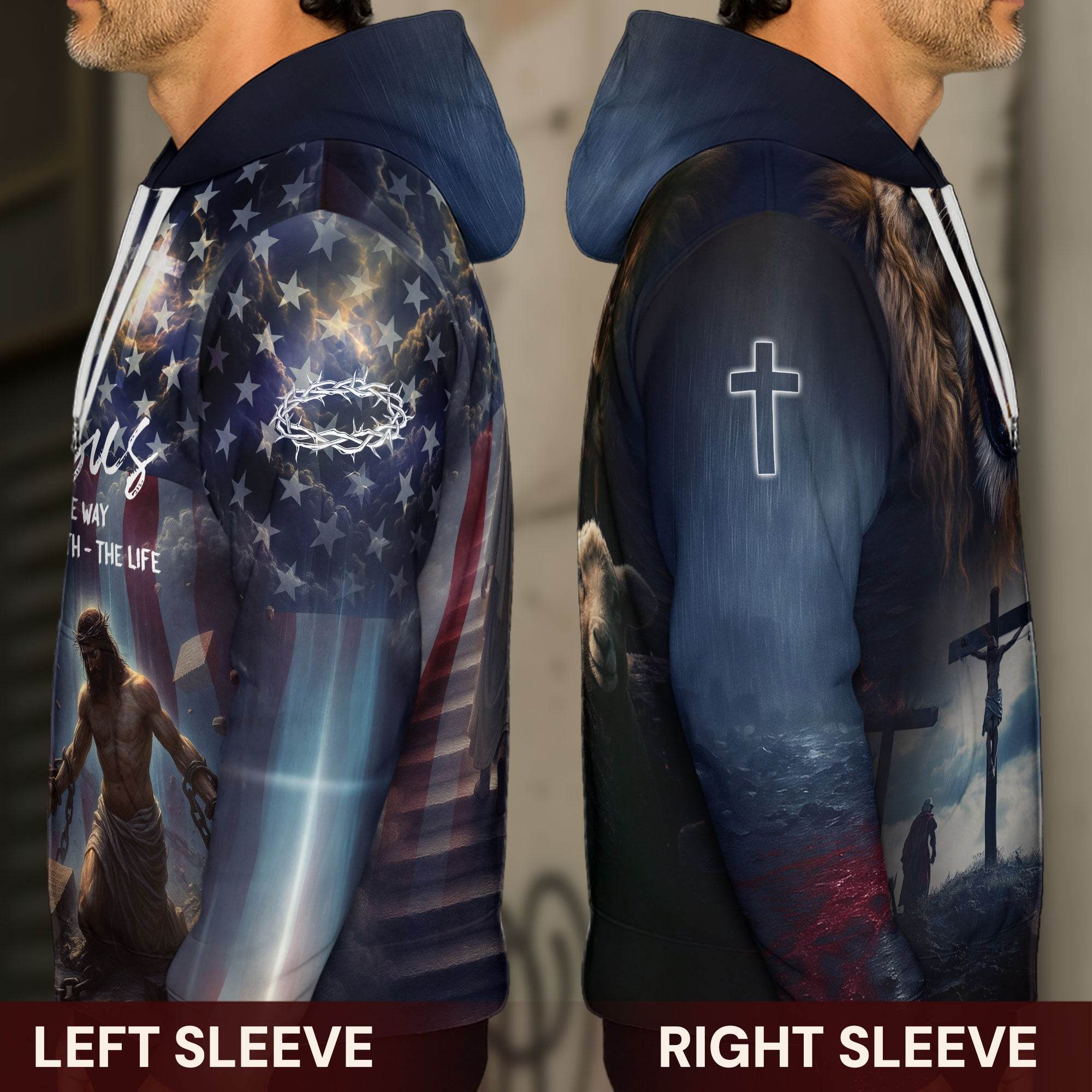 He Broke The Chains "The Way The Truth The Life" Christian Hoodie