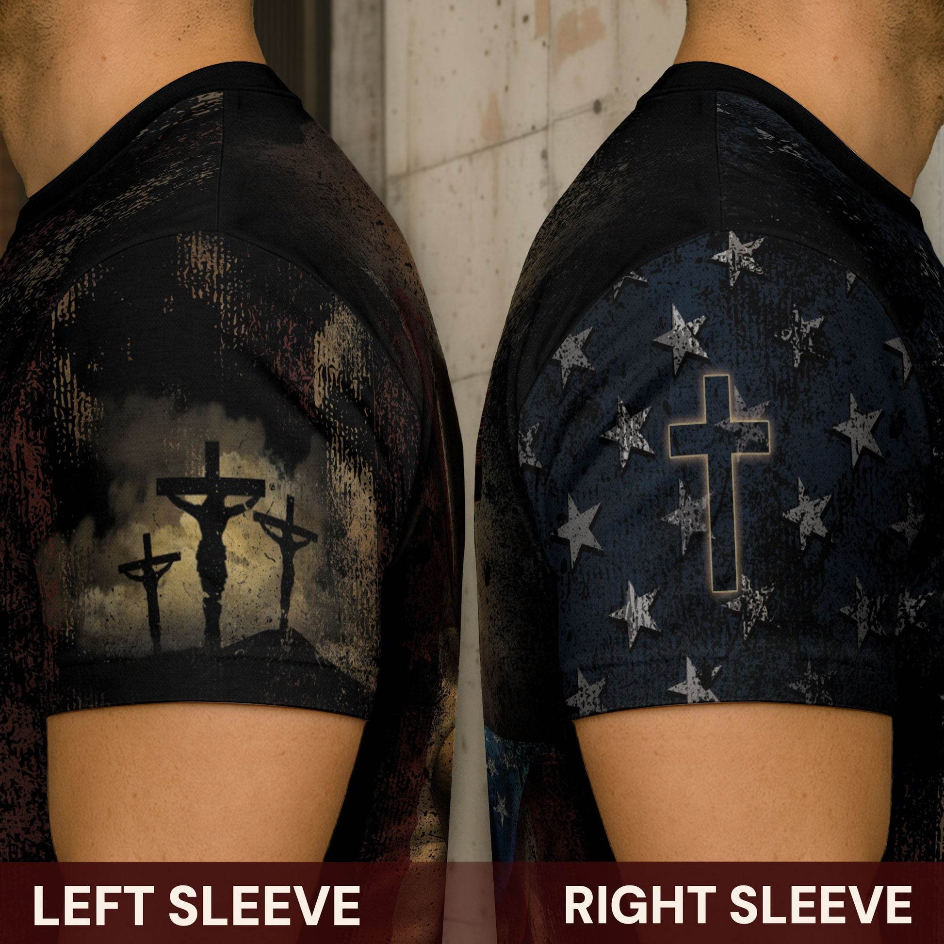 Believe in the Cross | American Christian Faith Tee with Crucified Savior - Rust Field Wear