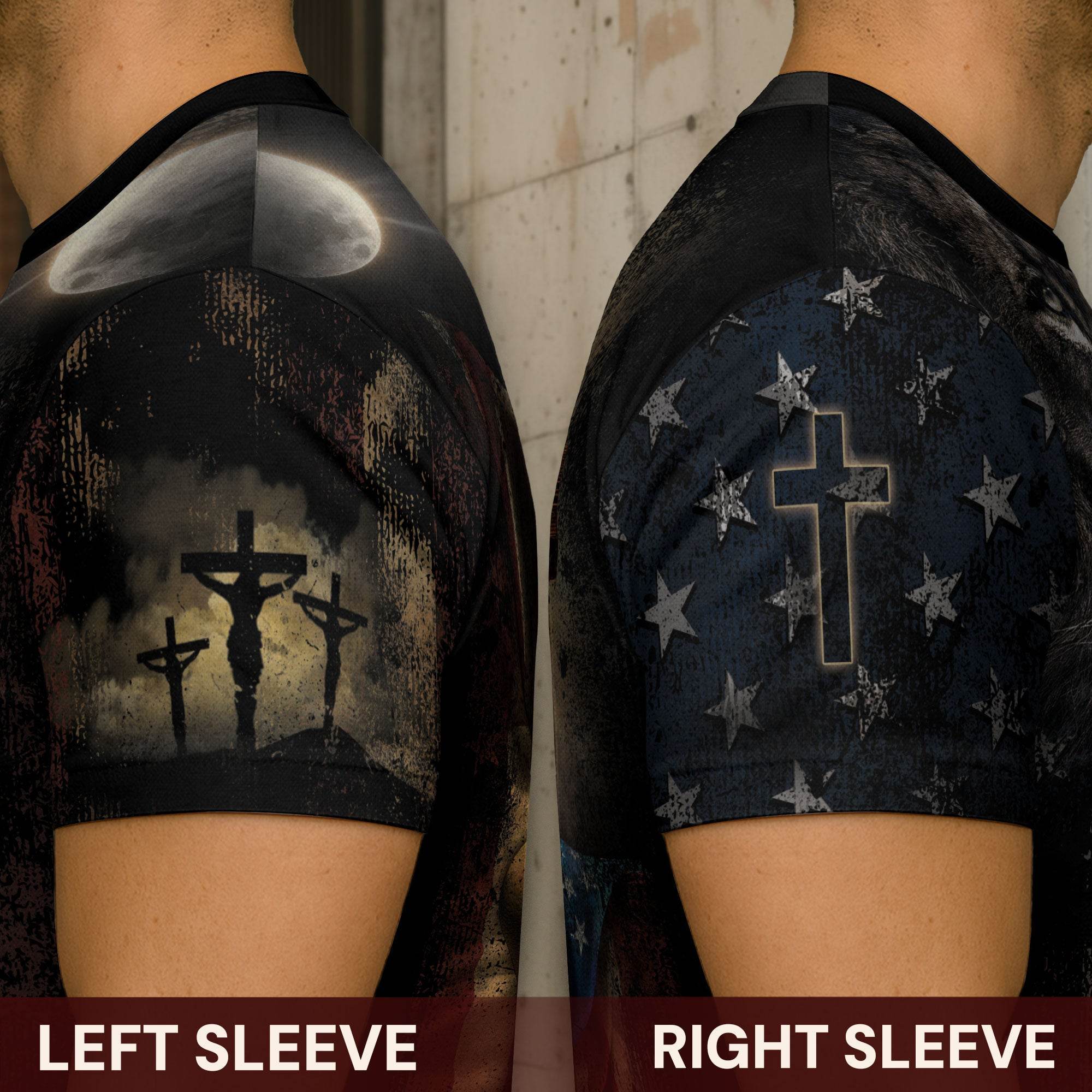 One Nation Under God | Cross of Glory & Lion in Shadow Tee - Rust Field Wear