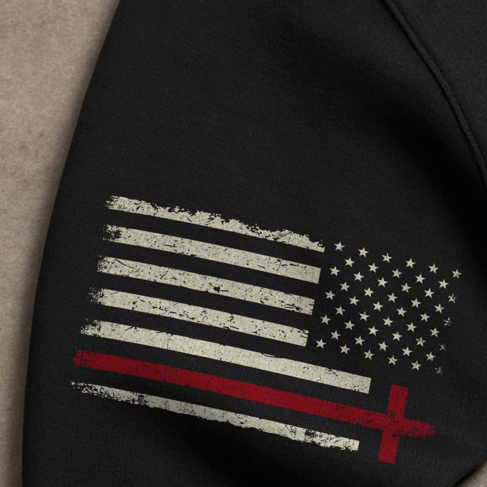 Jesus Loves You Hoodie – 1 John 4:19 Cross, Flag & Daisy Design - Rust Field Wear