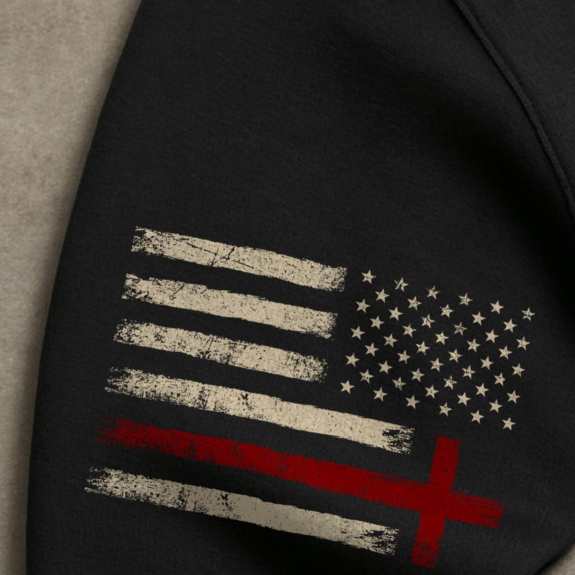Jesus Loves You Hoodie – 1 John 4:19 Cross & American Flag - Rust Field Wear