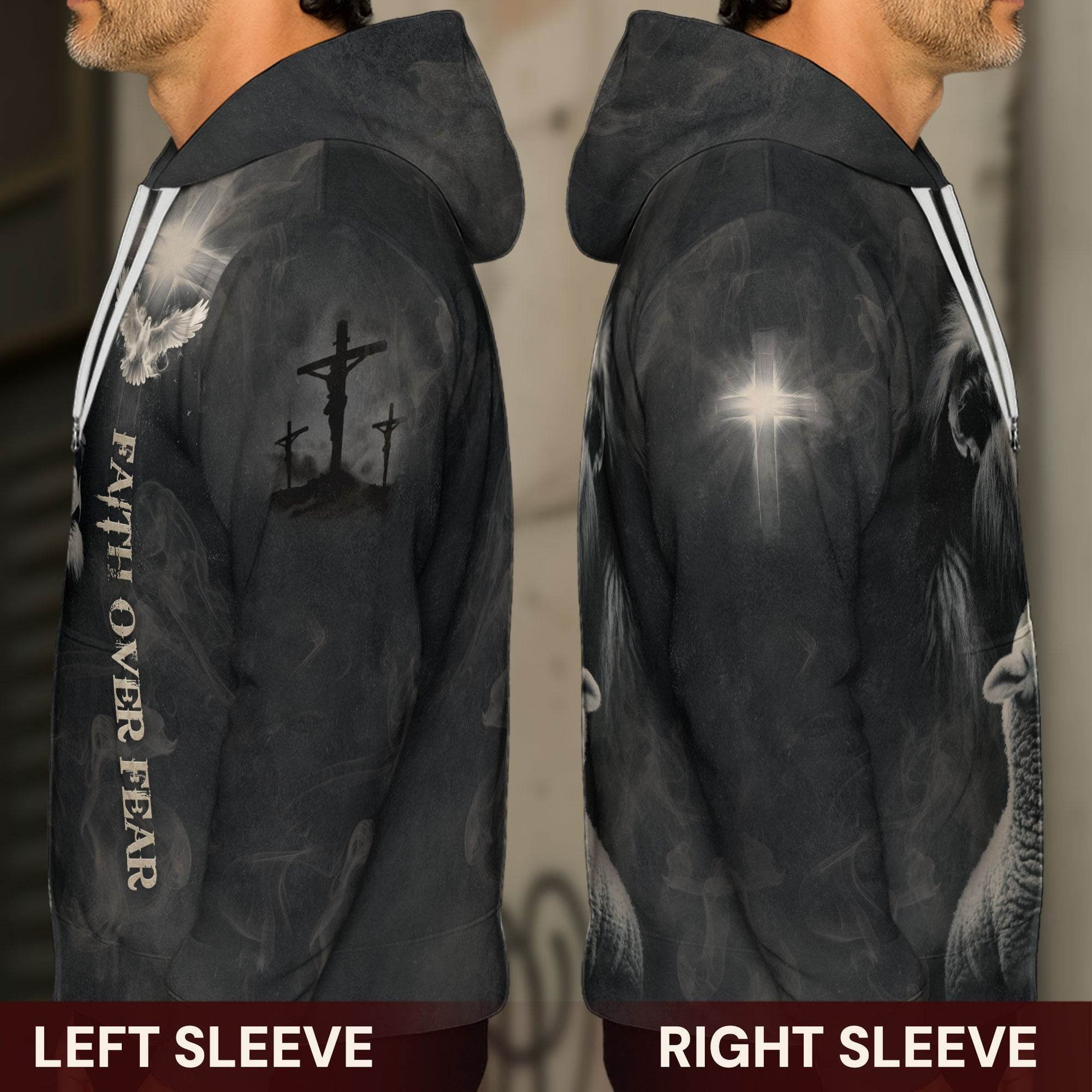 Faith Over Fear The Lion And The Lamb Christian Hoodie - Rust Field Wear