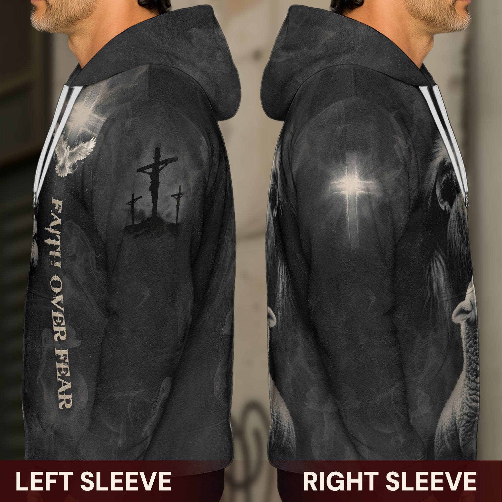 Faith Over Fear The Lion And The Lamb Christian Hoodie - Rust Field Wear