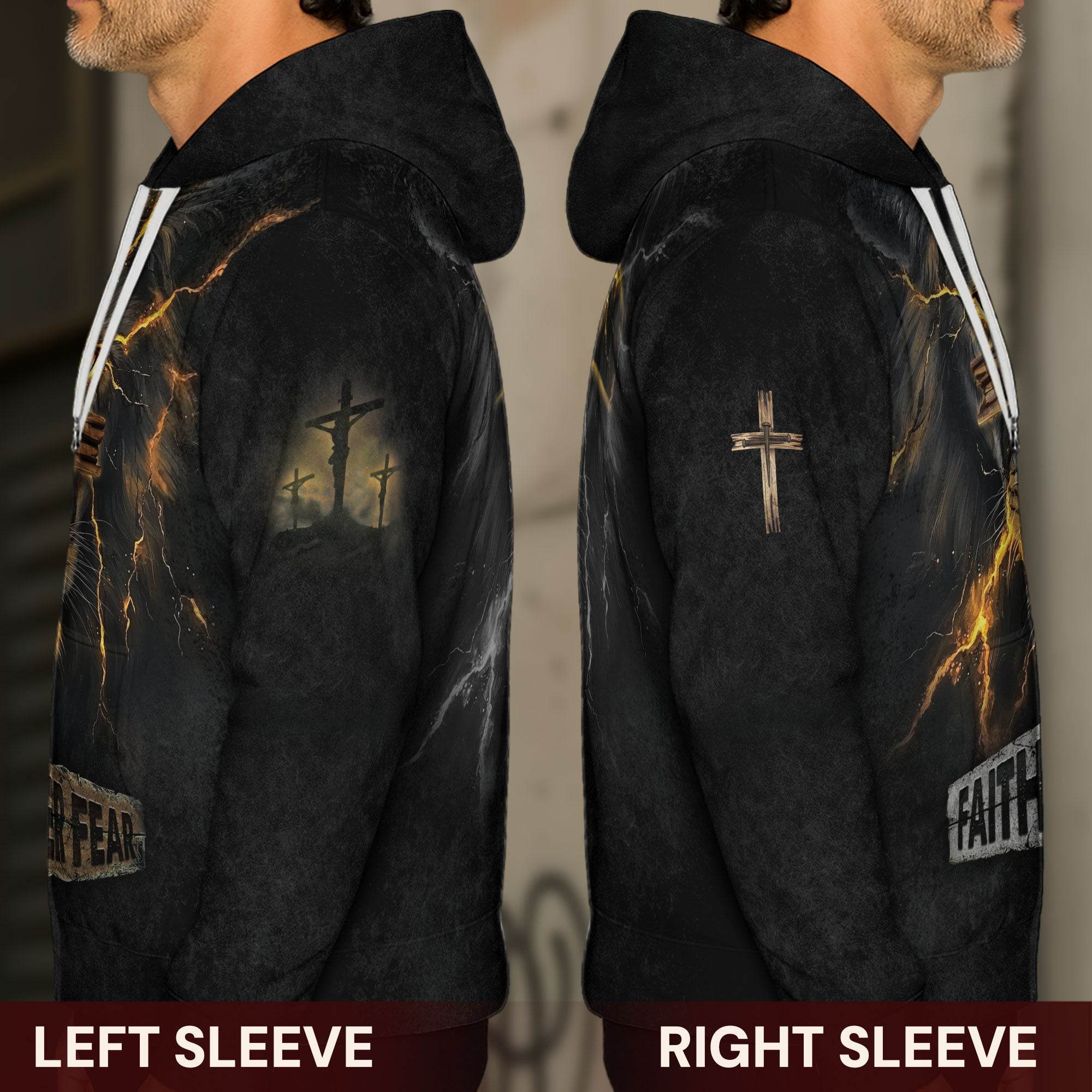A Fierce Faith "Faith Over Fear" Lion And Lightning Hoodie