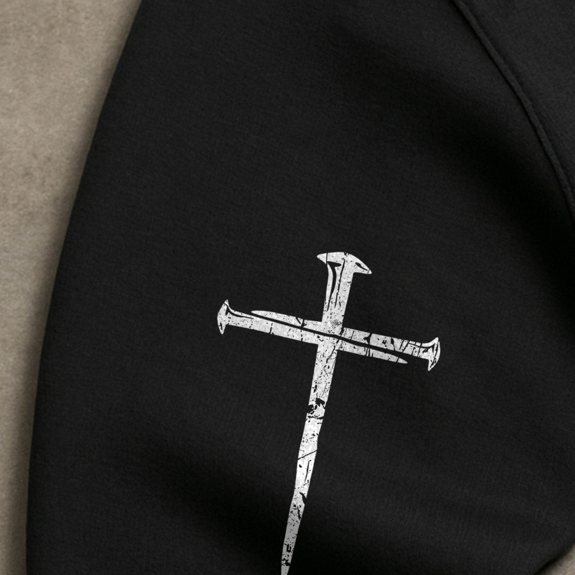 Faith Over Fear Lion Cross Crown of Thorns Psalms 118:6 Hoodie - Rust Field Wear