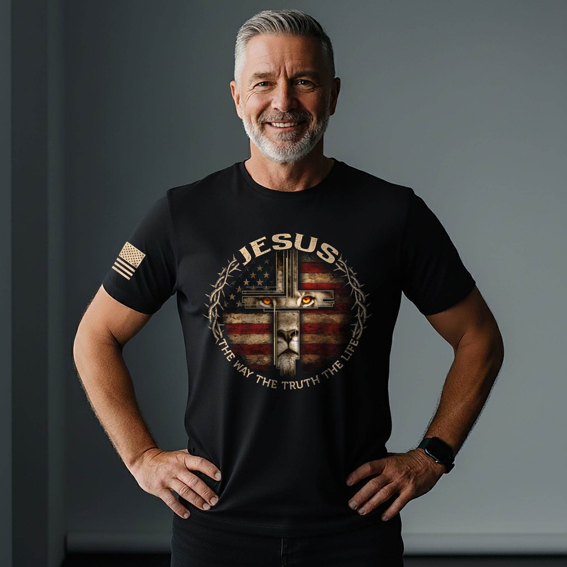 Jesus Lion Cross The Way The Truth The Life Shirt - Rust Field Wear