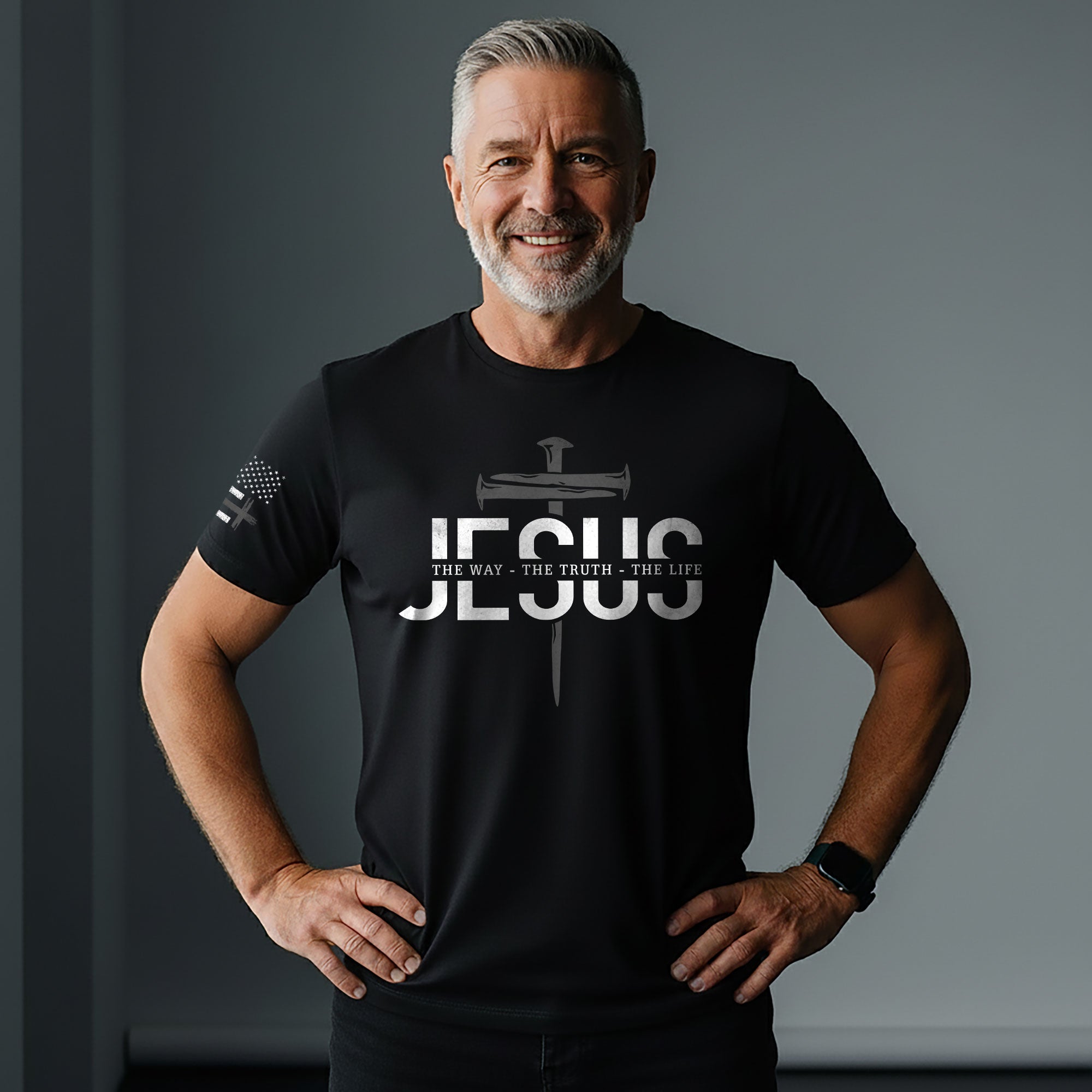 Jesus The Way The Truth The Life Christian T Shirt Cross Nail Design