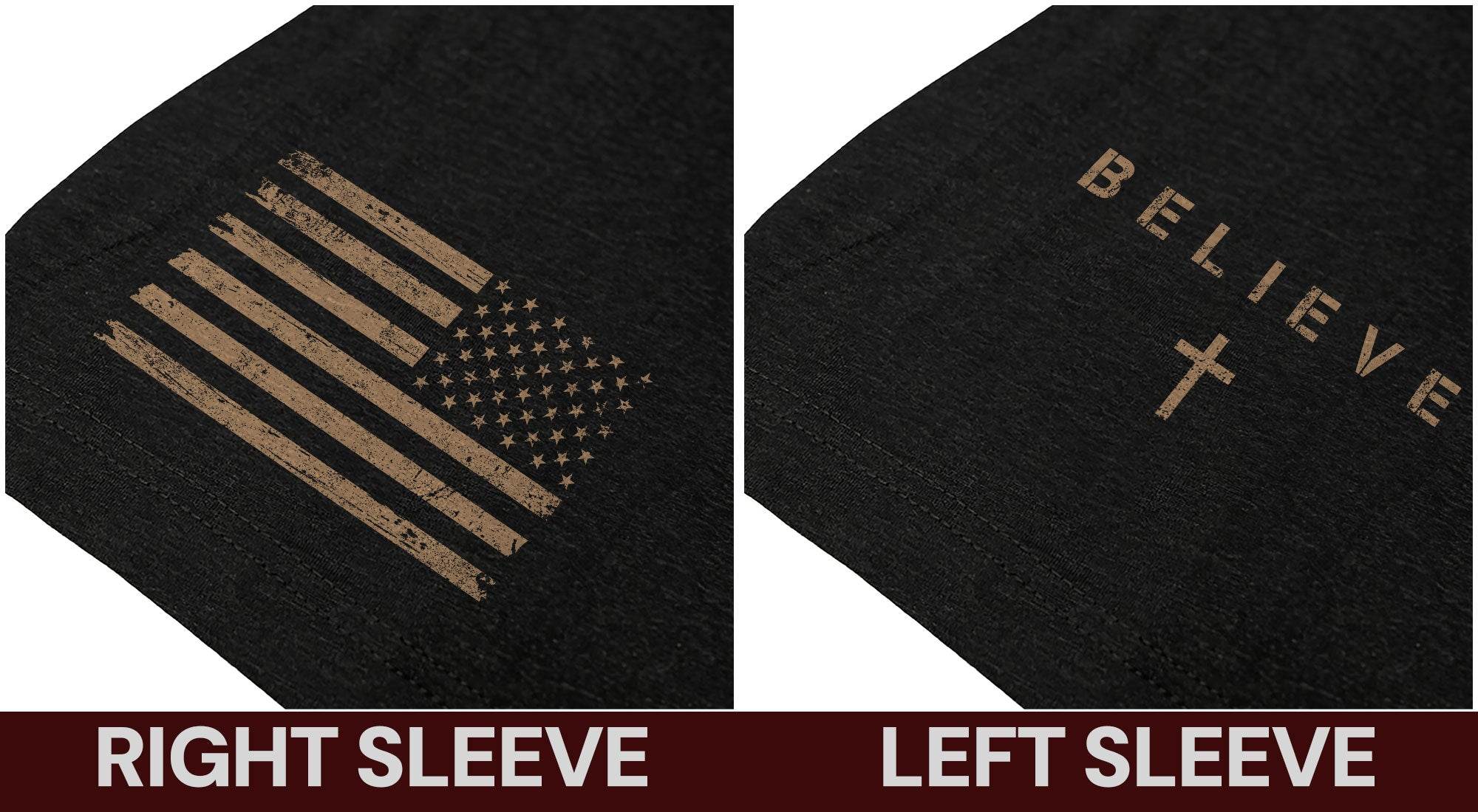 Believe In The Cross – Rustic Wood Christian T-shirt - Rust Field Wear