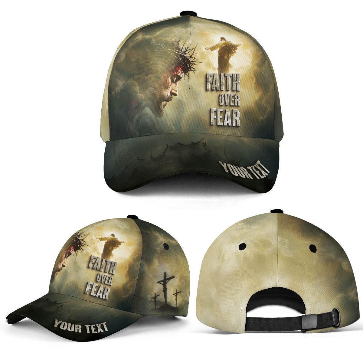 Custom Faith Over Fear Resurrection Hat - Rust Field Wear
