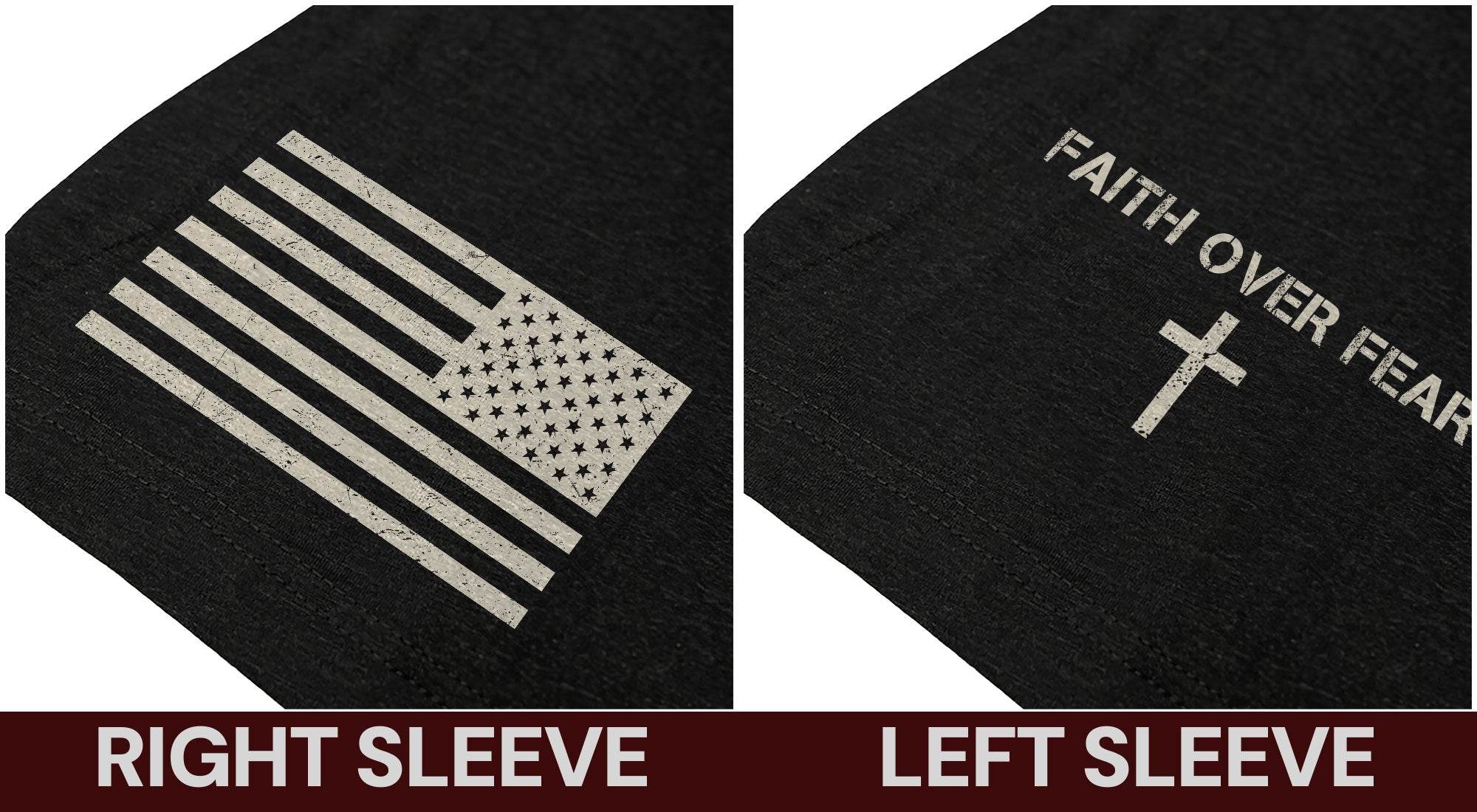 Faith Over Fear Shirt – Daisy Cross USA Flag Christian Tee - Rust Field Wear