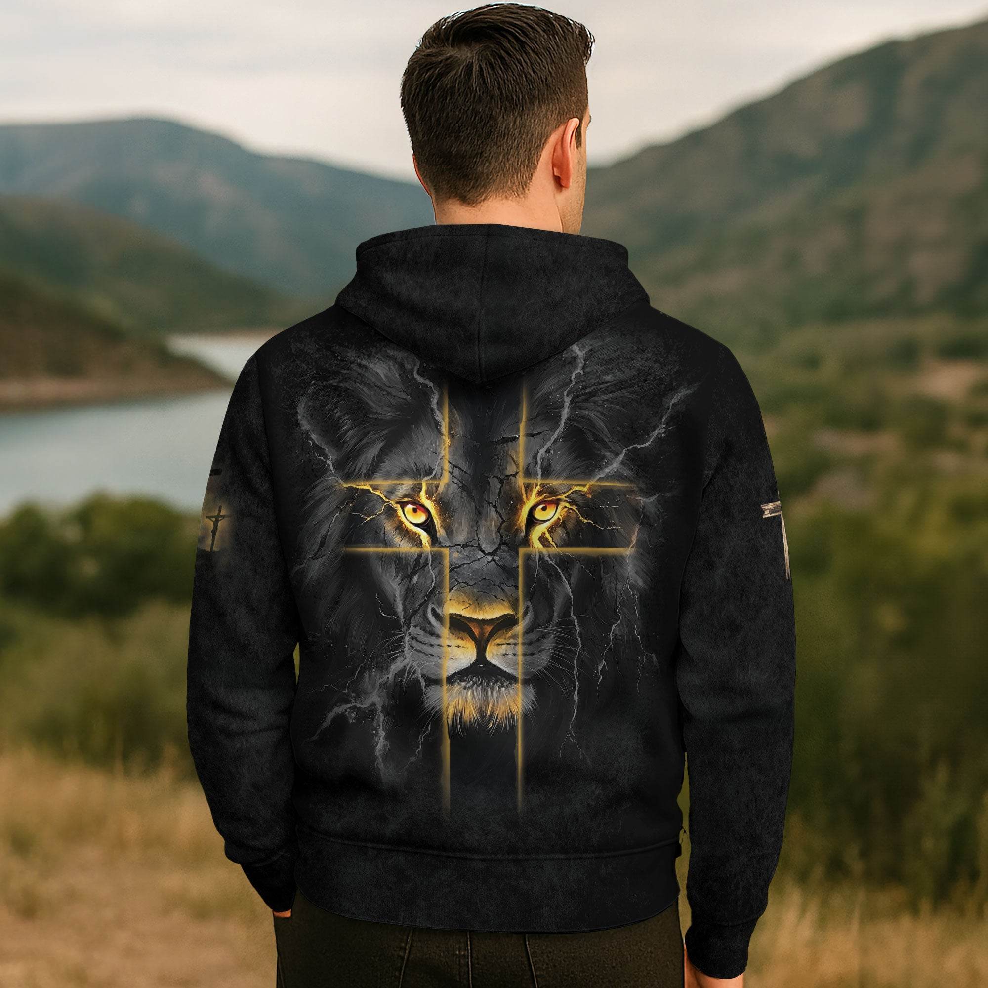 A Fierce Faith "Faith Over Fear" Lion And Lightning Hoodie