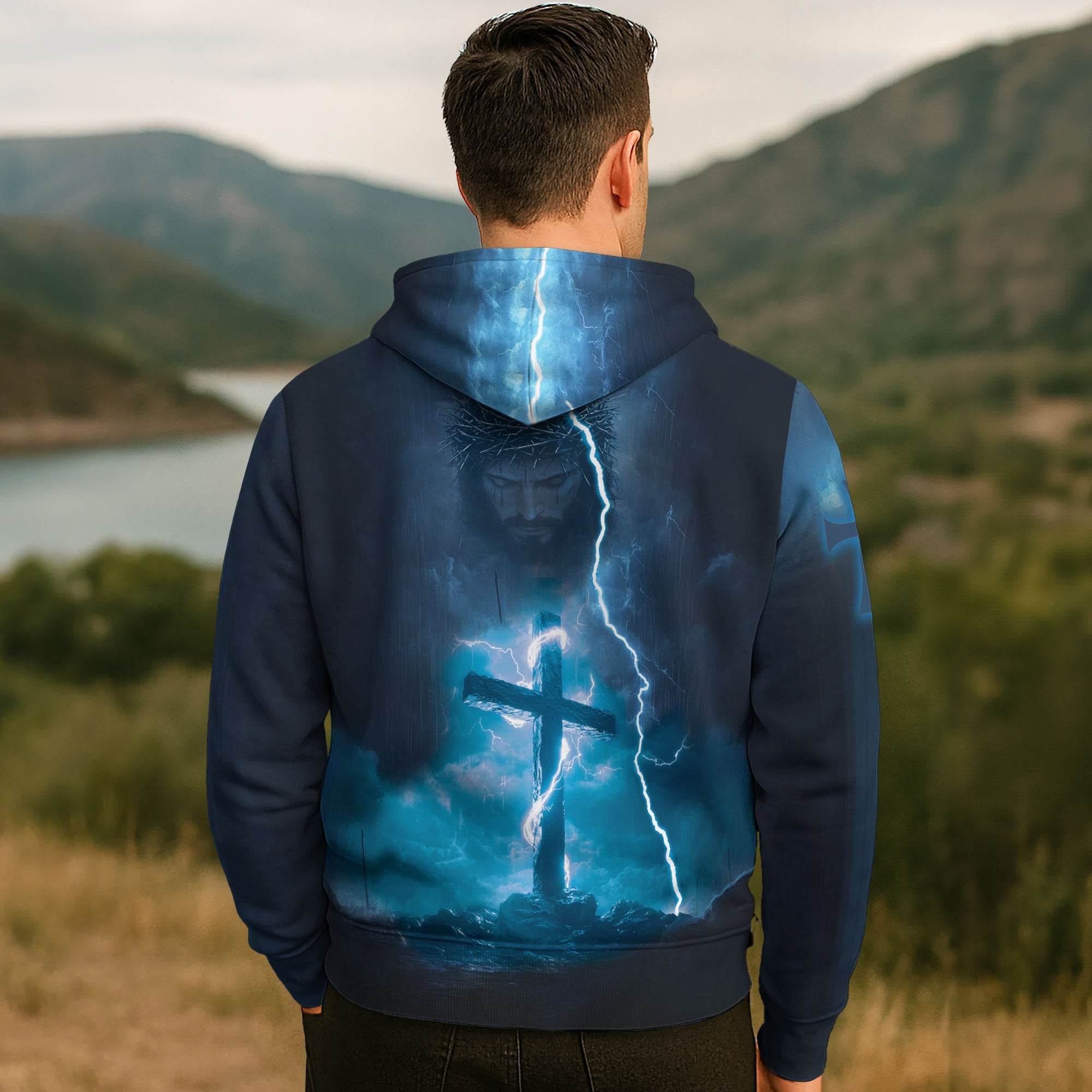 Faith Over Fear The Cross In The Storm Christian Hoodie - Rust Field Wear