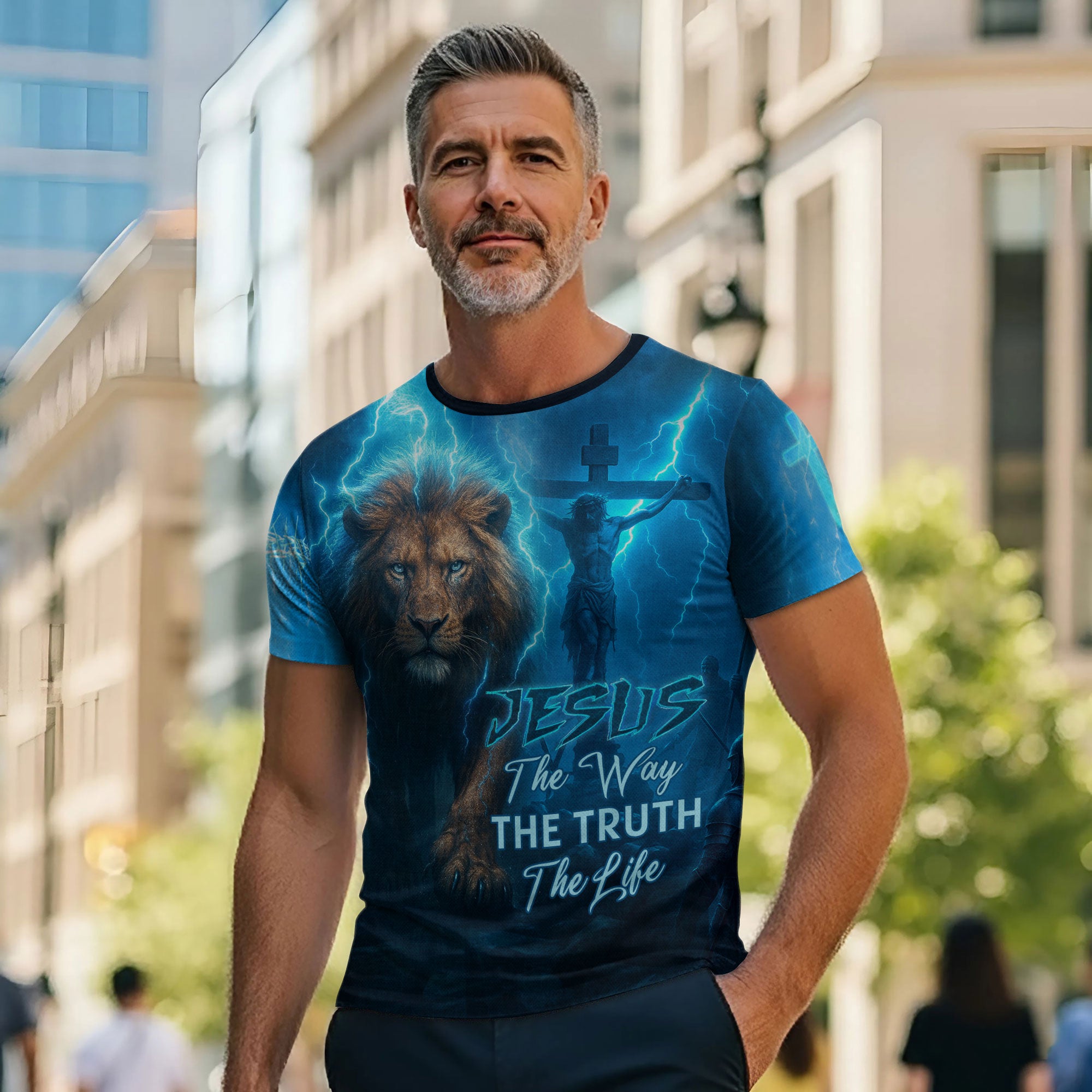 Jesus The Way The Truth The Life Lion Christian Thunder Edition T-Shirt