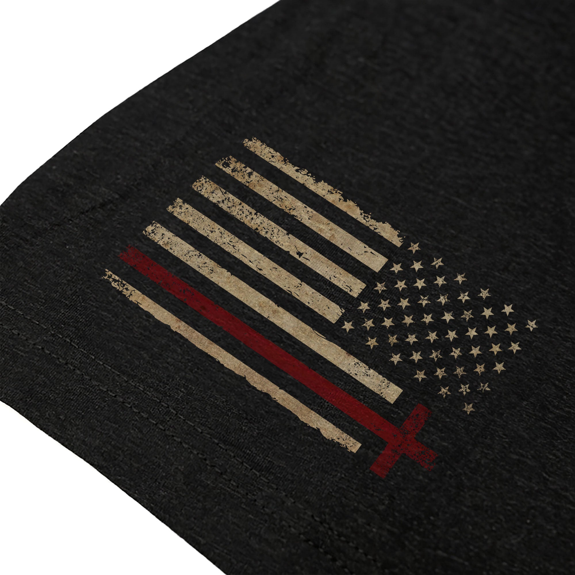 Faith Over Fear Wooden Cross American Flag Christian T-Shirt – Psalm 118:6 Verse