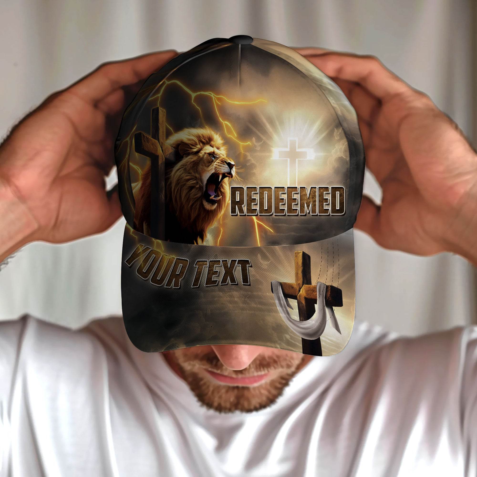 REDEEMED – Roaring Lion & Glorious Cross Customized Hat - Rust Field Wear